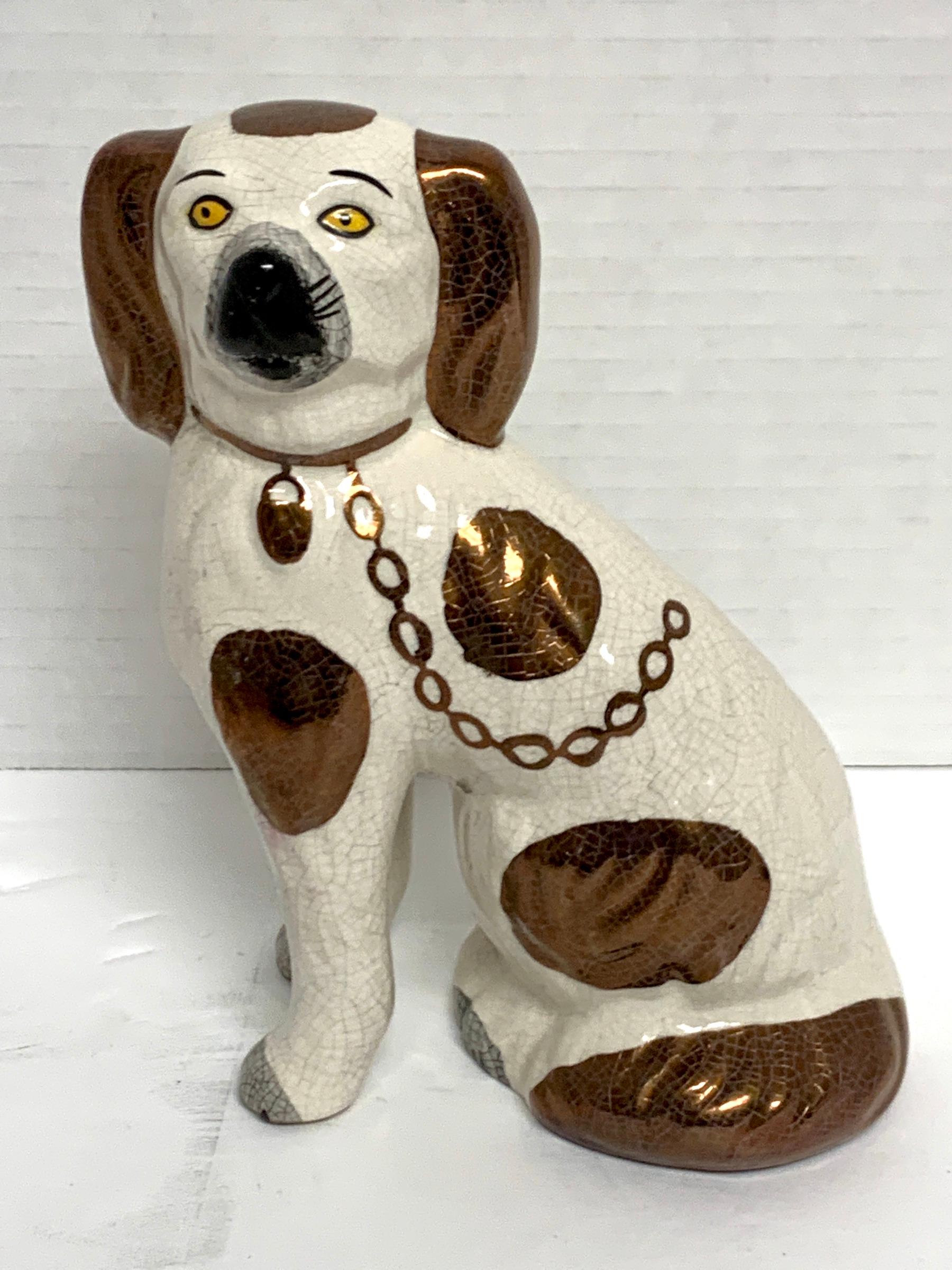 Pair of 19th Century Staffordshire Diminutive Copper Luster Dogs In Good Condition In Atlanta, GA