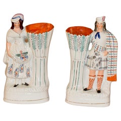 Paire de figurines du Staffordshire du 19ème siècle