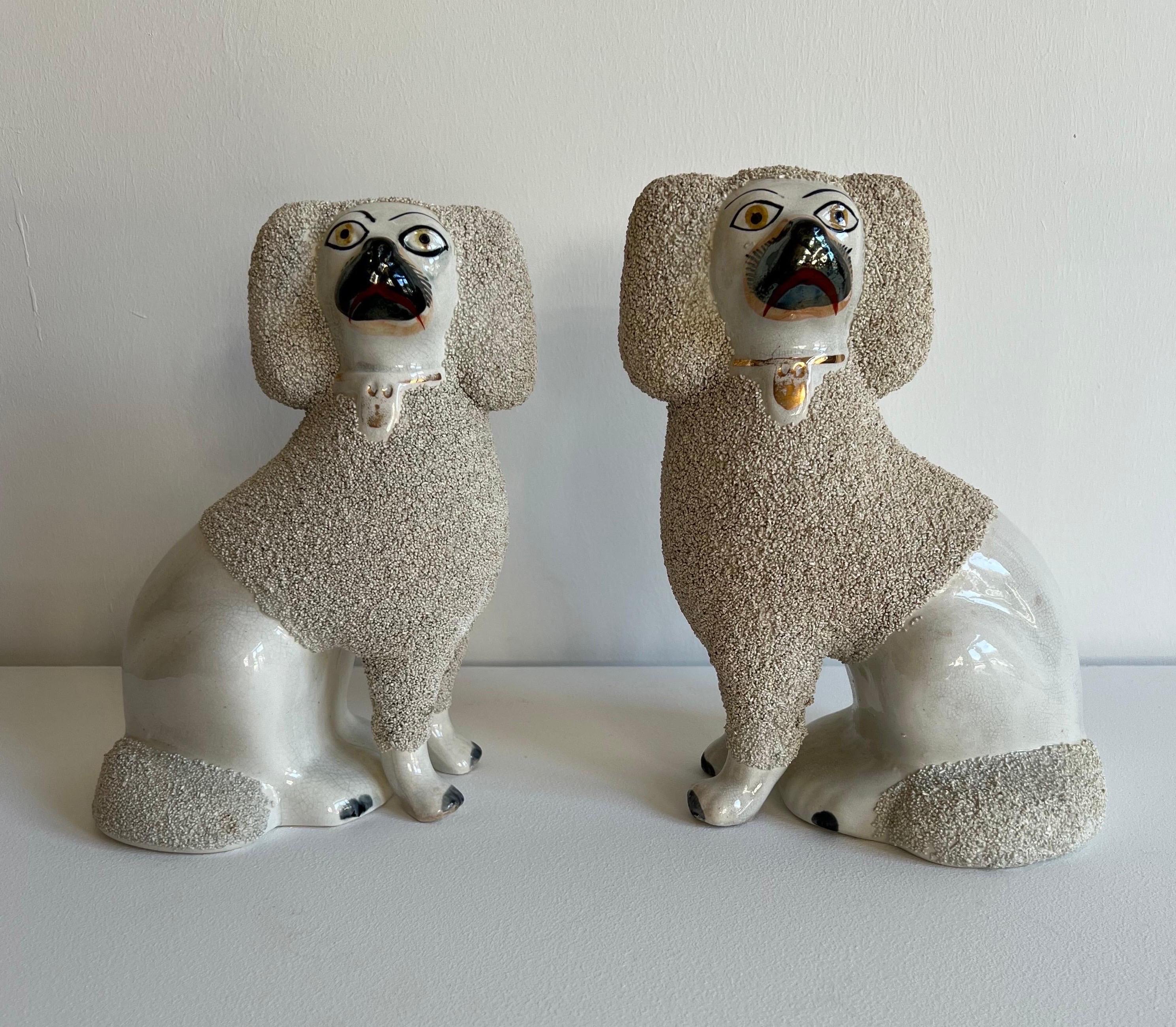 Pair of 19th Century Staffordshire Poodles 2