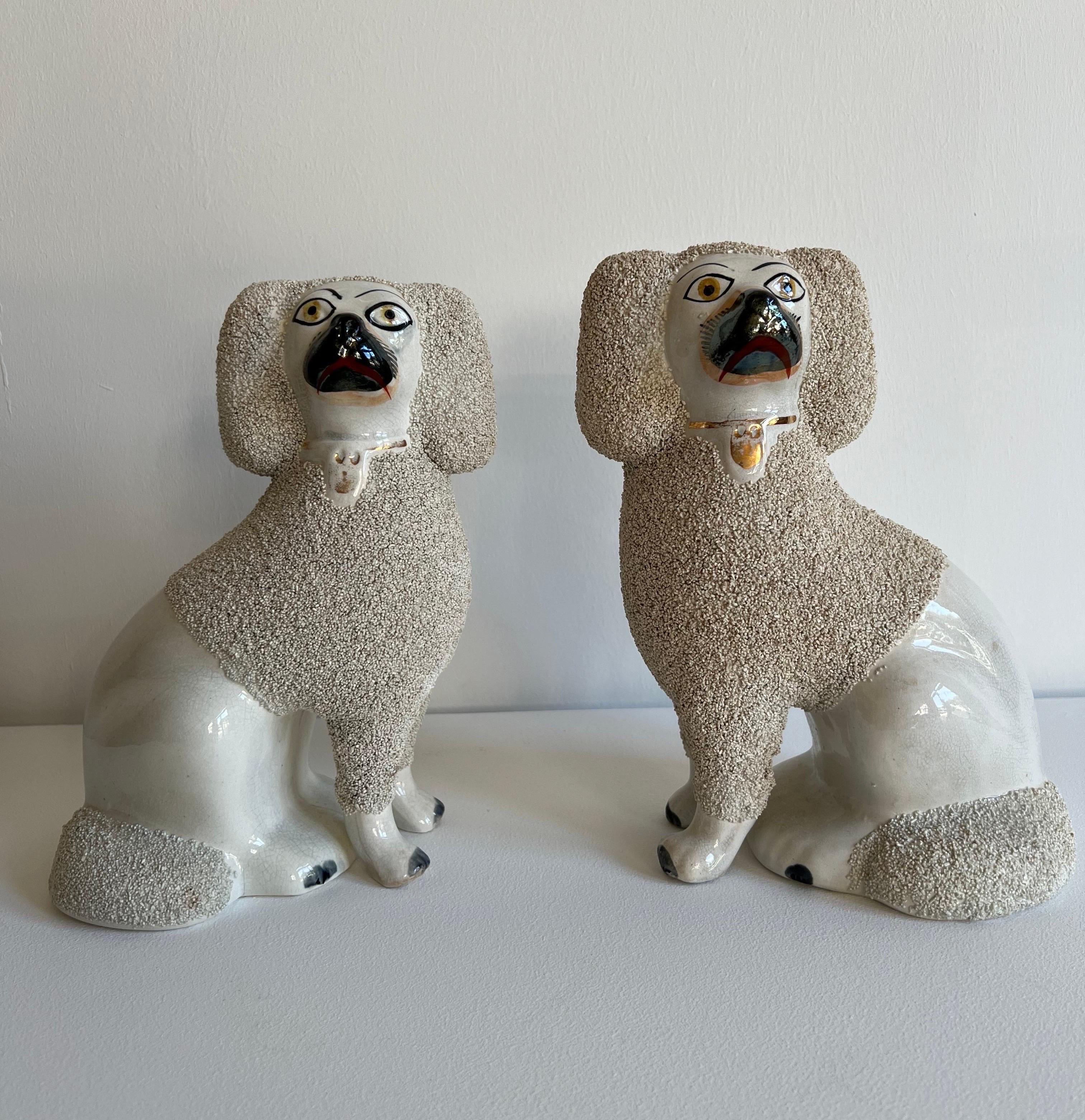 Pair of 19th Century Staffordshire Poodles 3