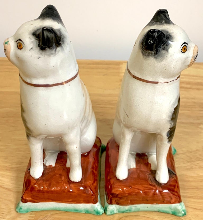 Pair of 19th Century Staffordshire Seated Cats at 1stDibs