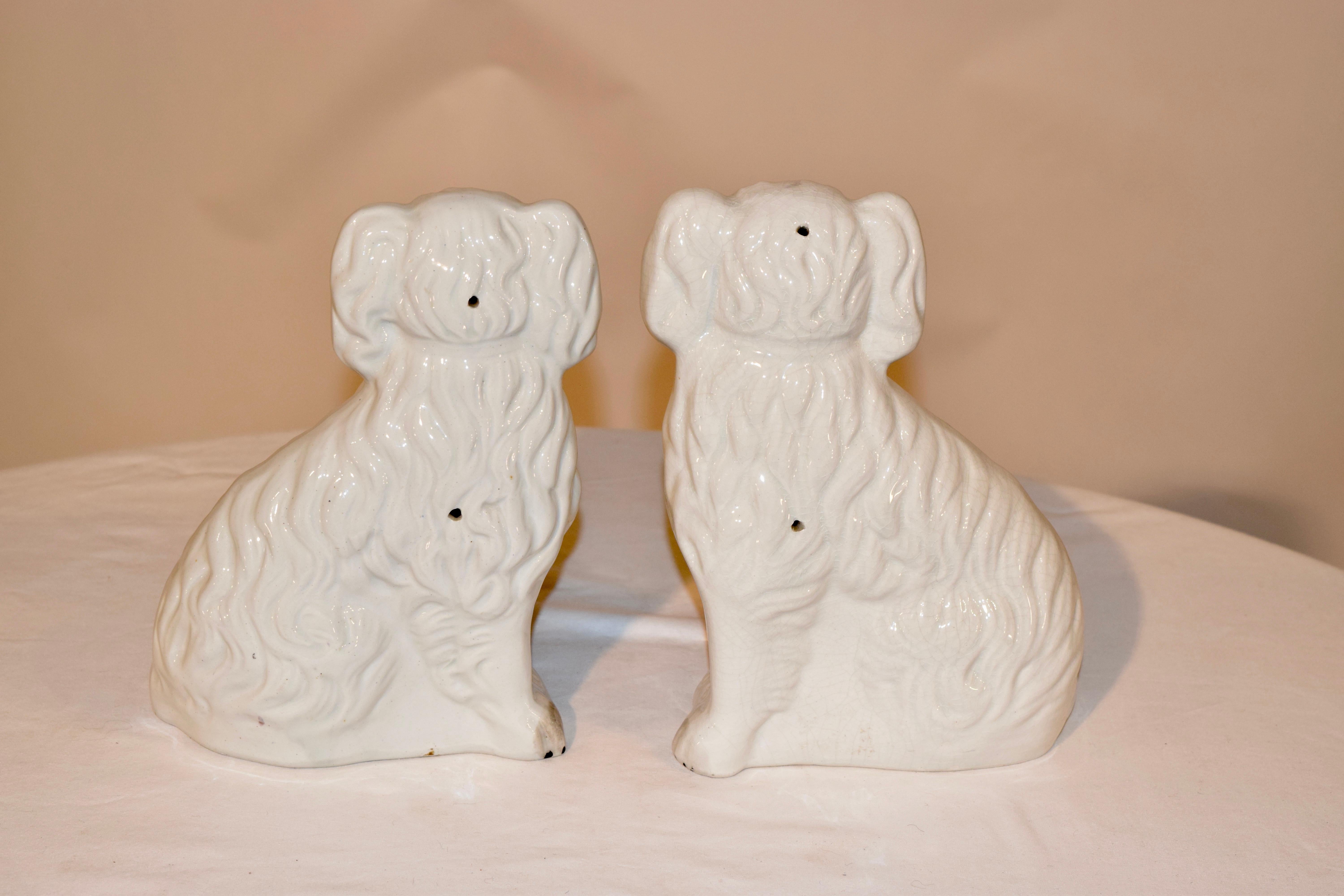 Victorian Pair of 19th Century Staffordshire Spaniels