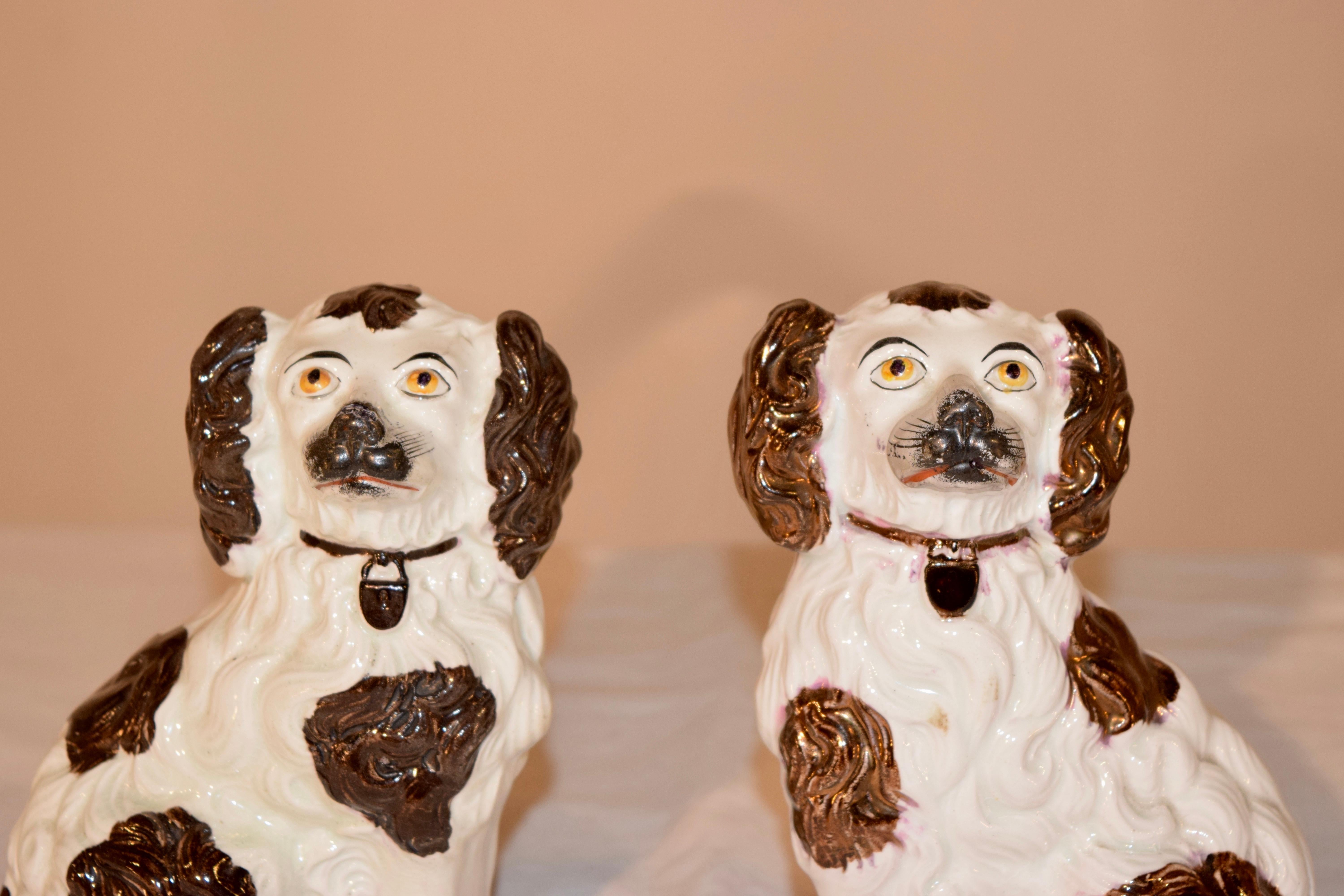Victorian Pair of 19th Century Staffordshire Spaniels