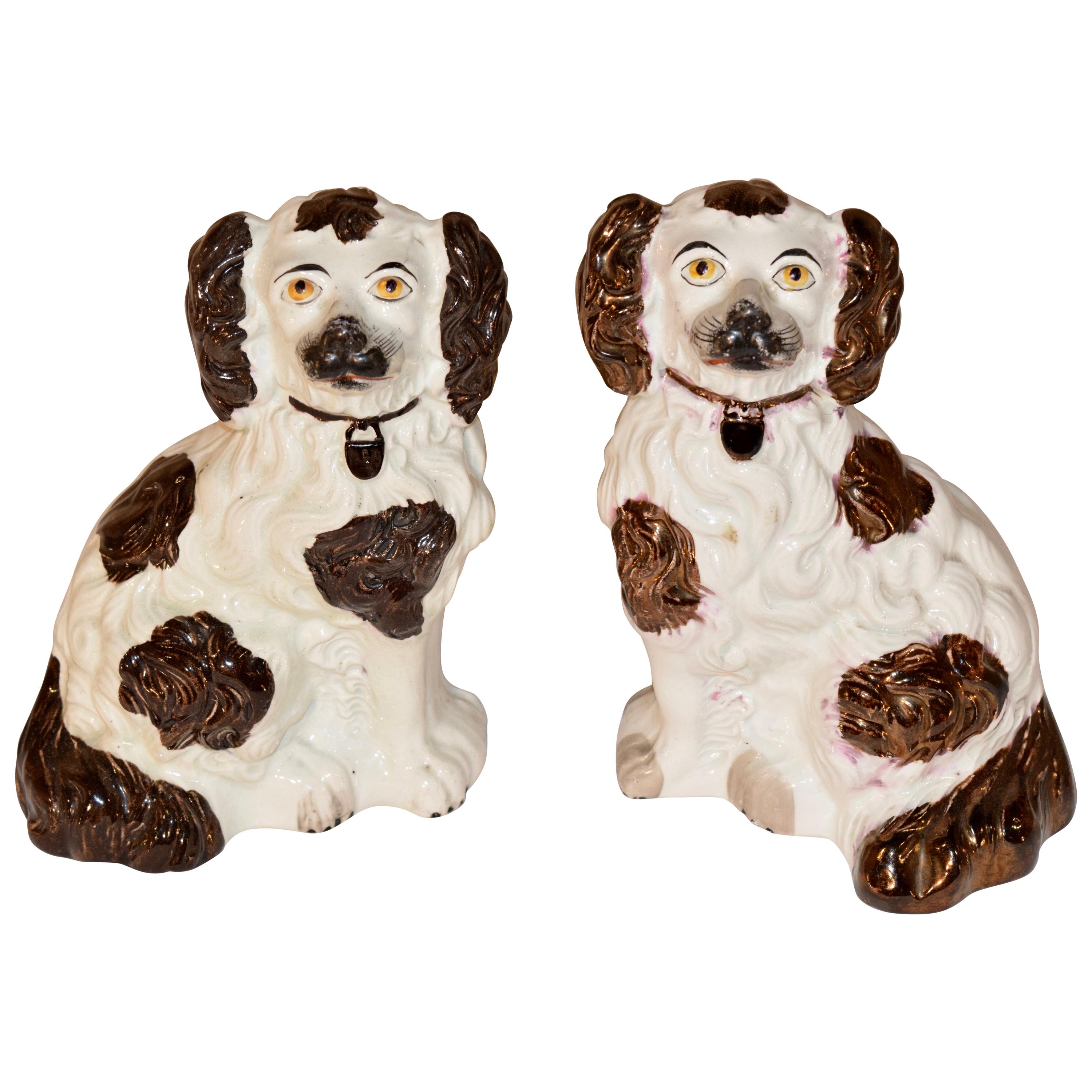 Pair of 19th Century Staffordshire Spaniels