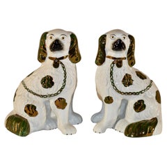 Vintage Pair of 19th Century Staffordshire Spaniels