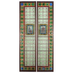 Pair of 19th Century Stained Glass Panels from Paris