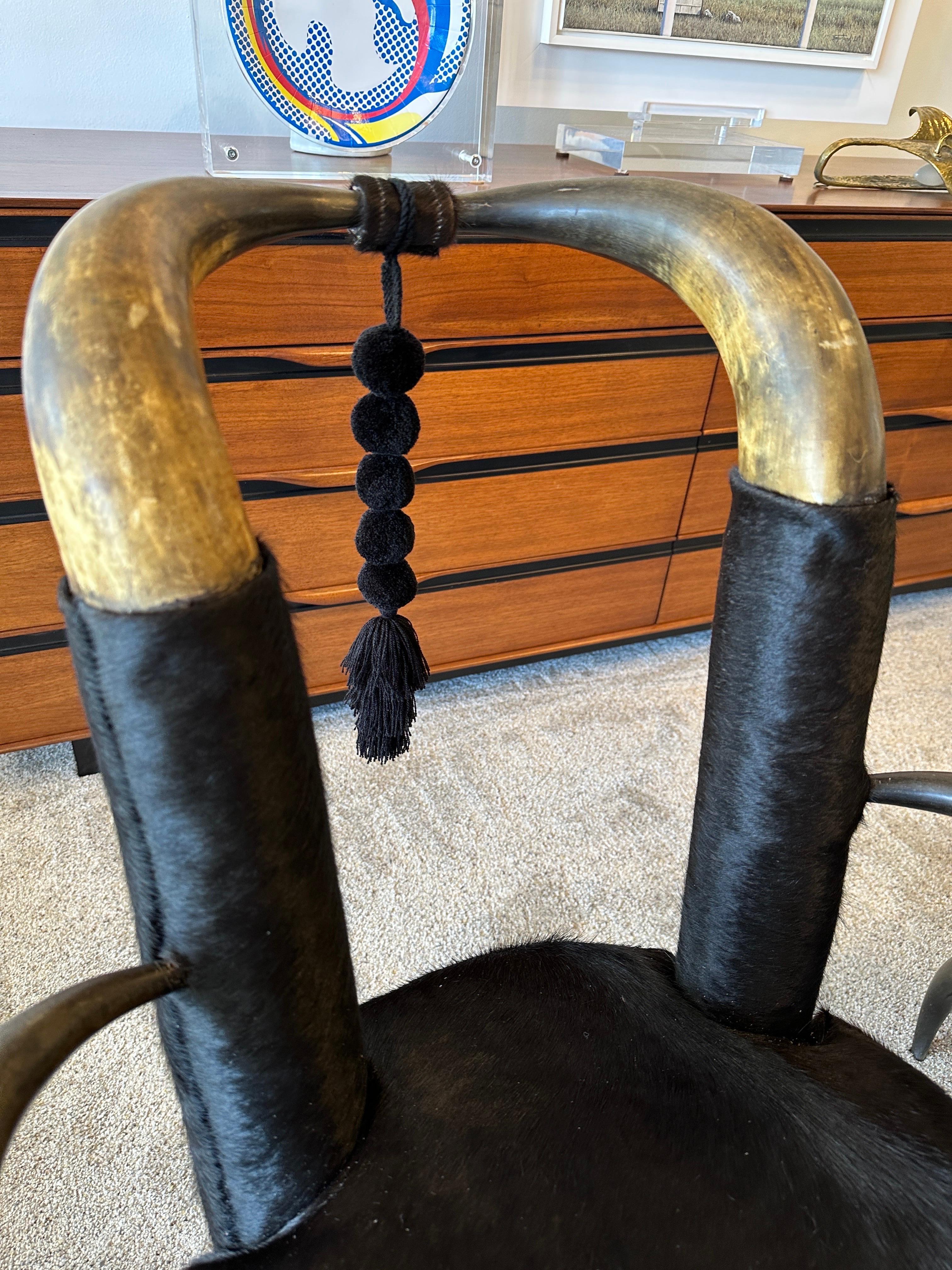 Pair of 19th Century Steer Horn Side Chairs For Sale 3