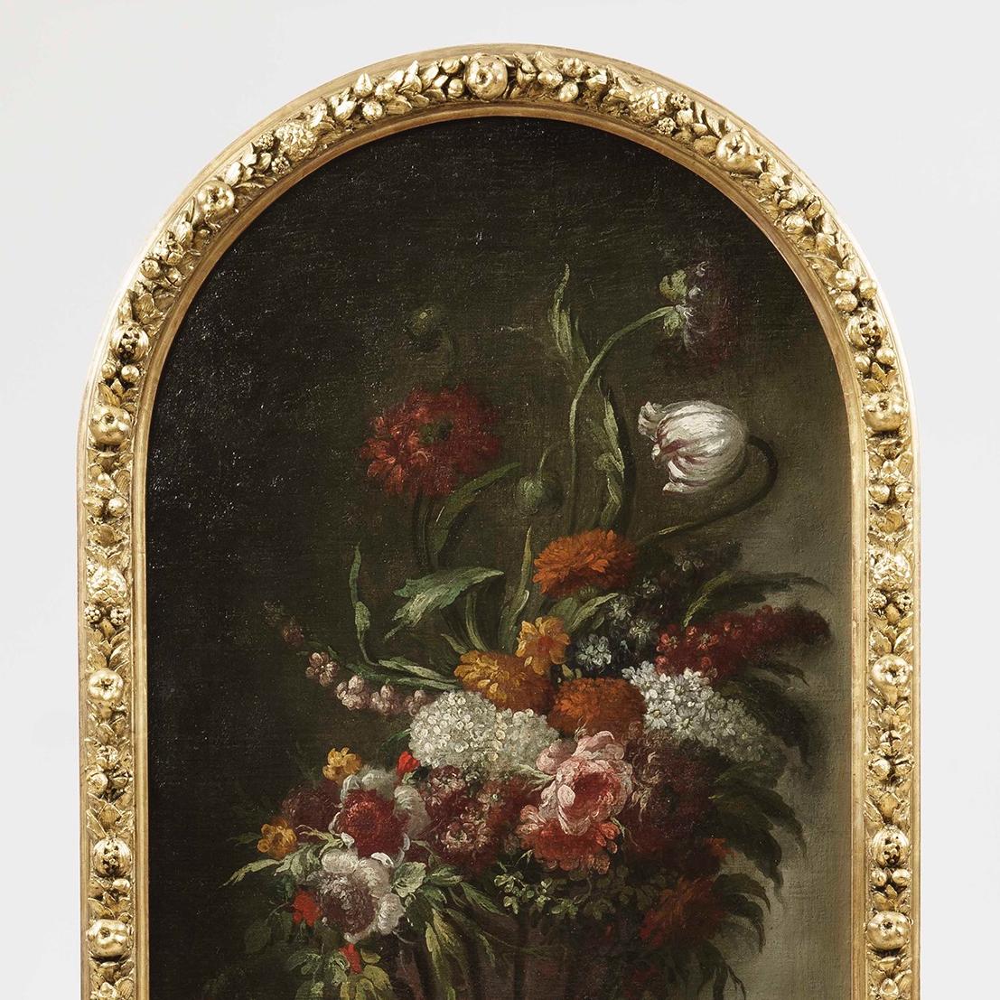 Pair of 19th Century Still-Life Paintings of Flower Bouquets in Vases 1