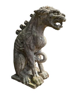 Pair of 19th Century Stone Griffins in Vicenza Stone