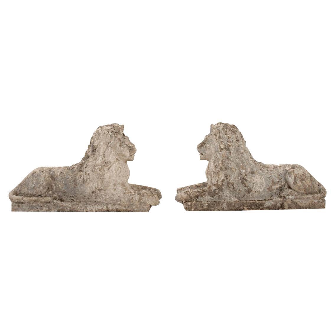 19th Century Pair of Carrara Marble Lions Sculpture at 1stDibs | lion ...