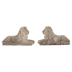Pair of 19th Century Stone Lions