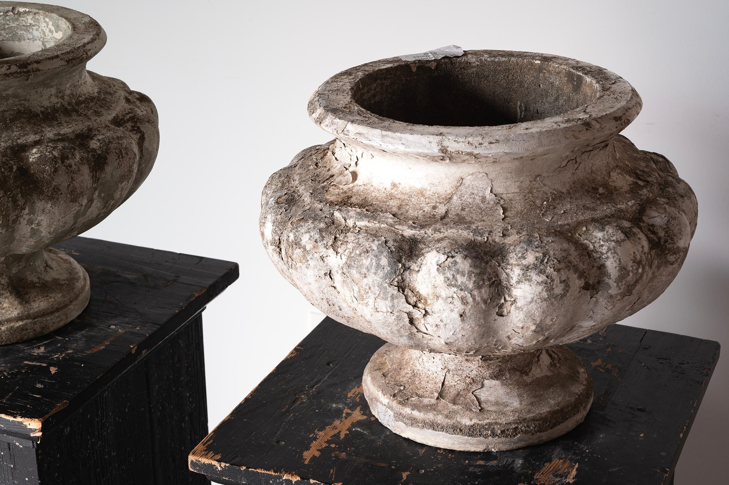 Pietra Coppia di fioriere in pietra del XIX secolo in vendita
