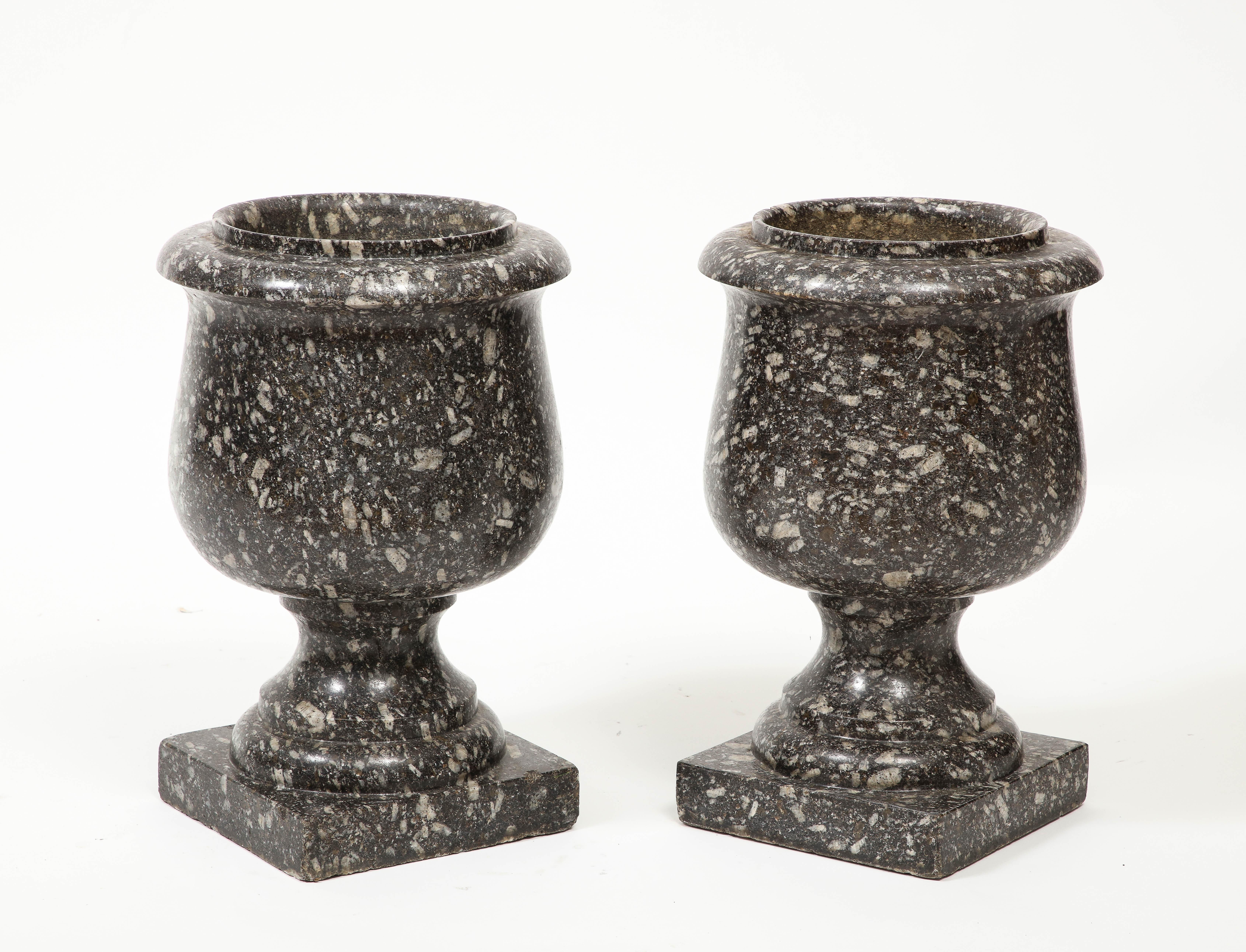 Pair of 19th Century Stone Urns 1