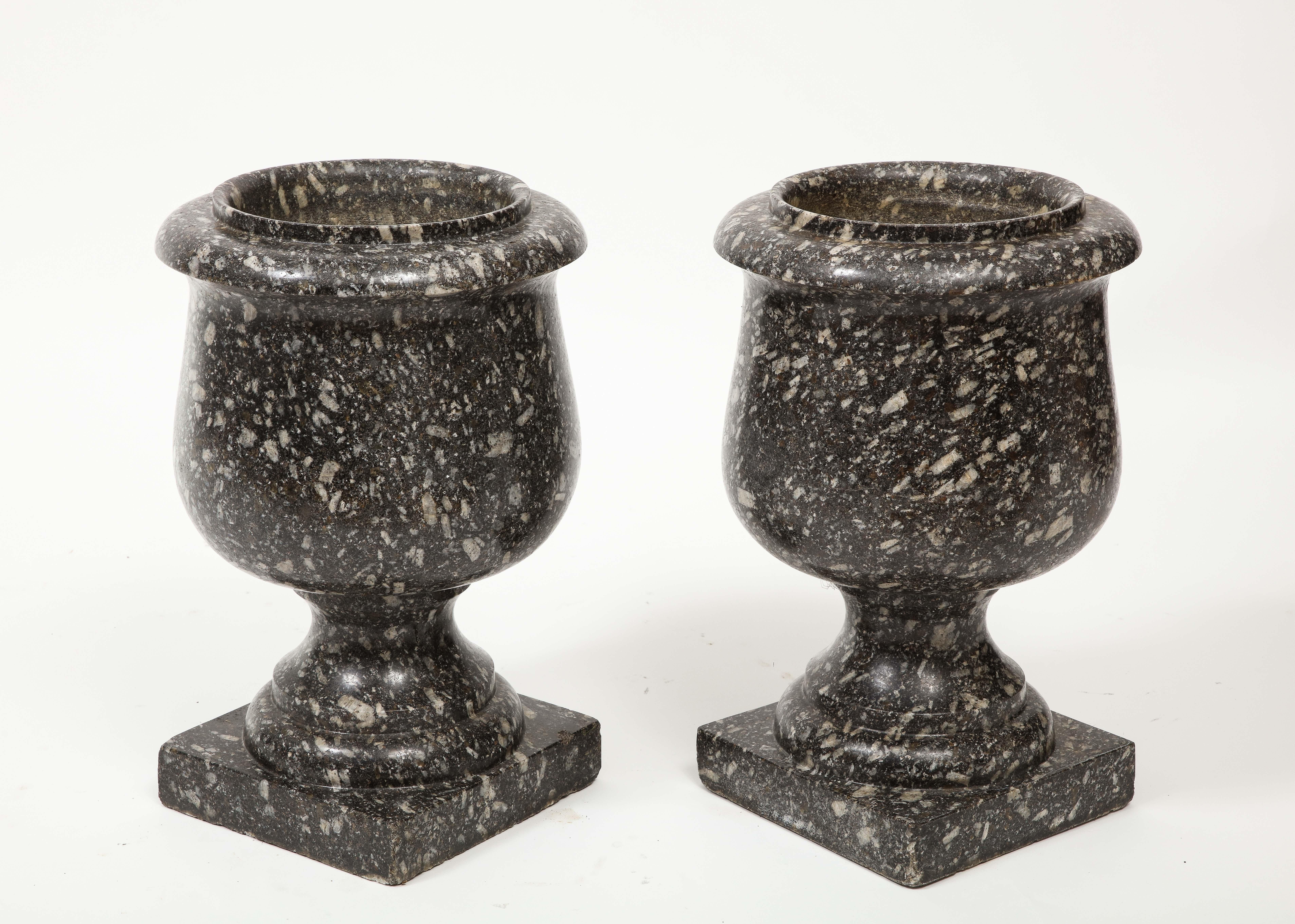 Pair of 19th Century Stone Urns 3