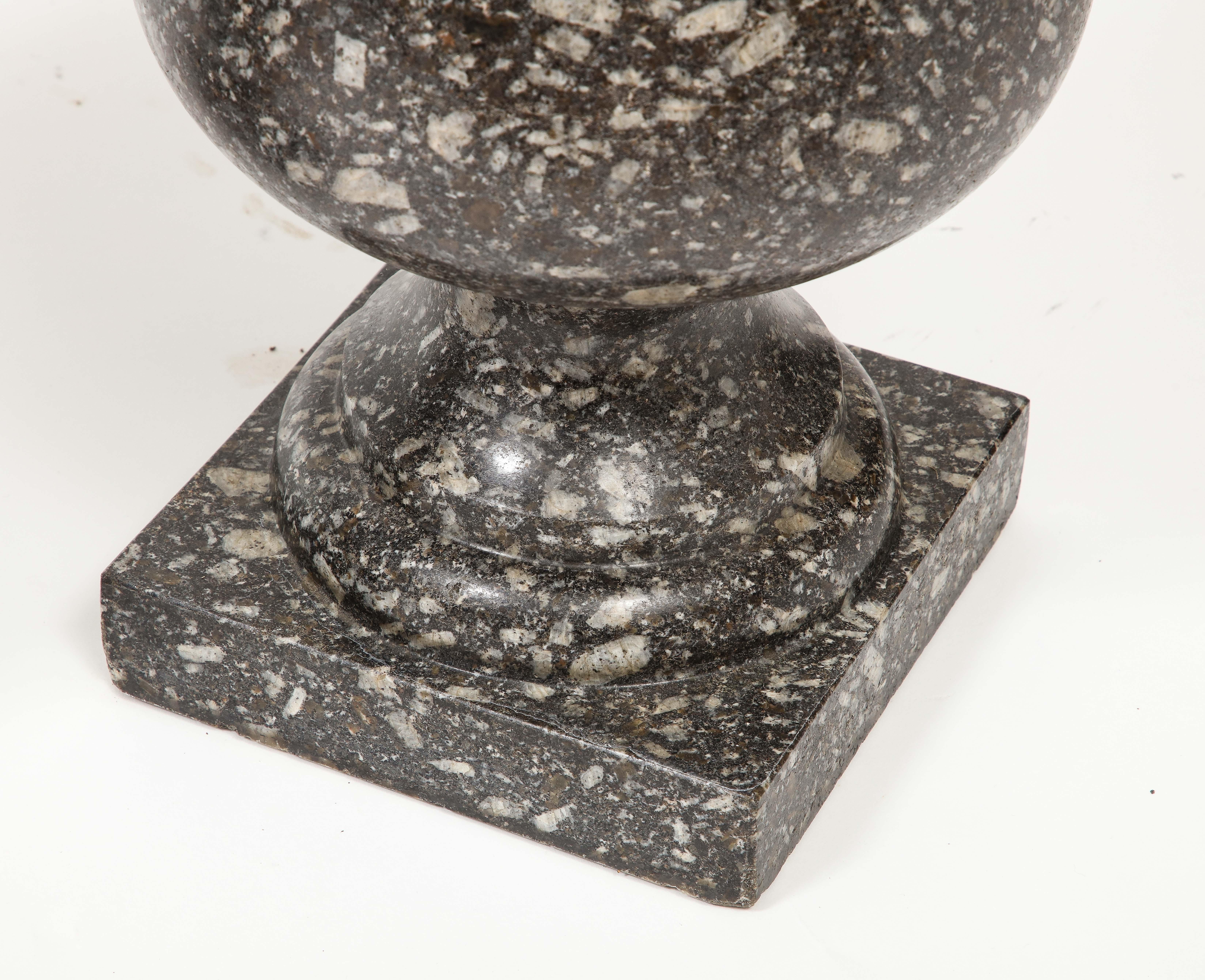 Pair of 19th Century Stone Urns 4