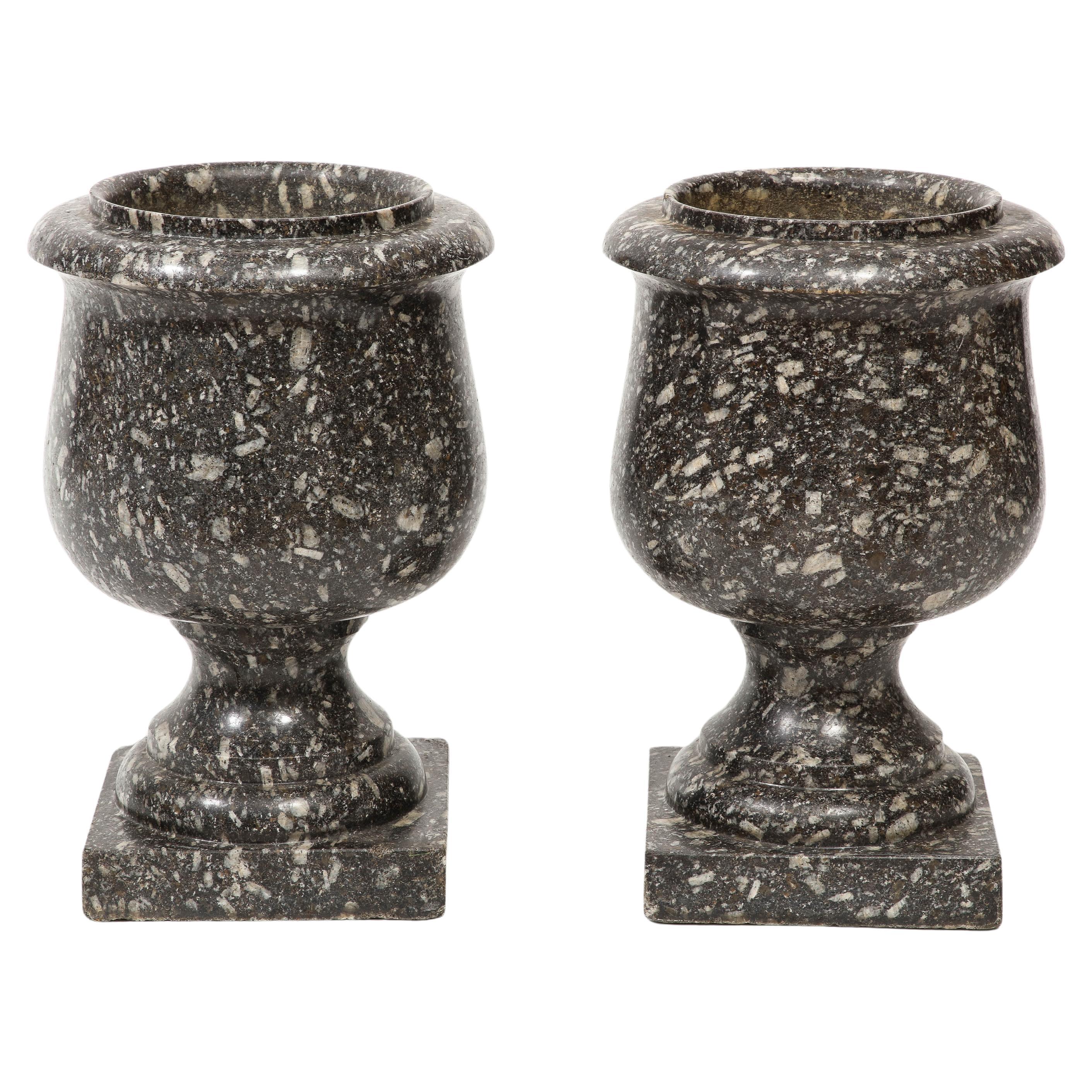 Pair of 19th Century Stone Urns