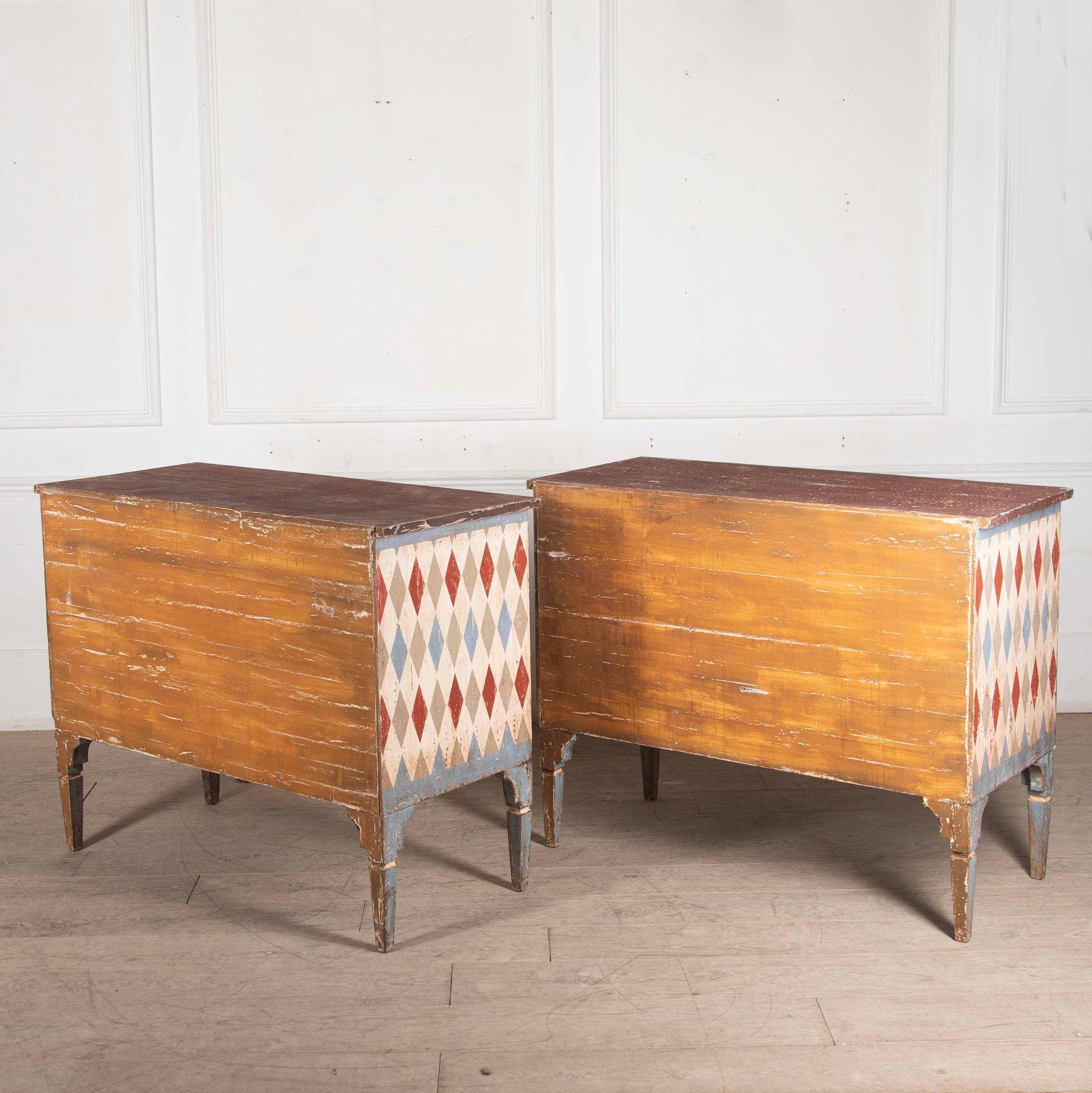 Pair of 19th Century Style Harlequin Commodes 9