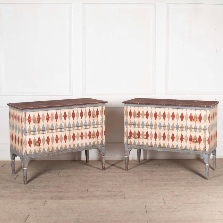 Pair of 19th Century Style Harlequin Commodes For Sale at 1stDibs