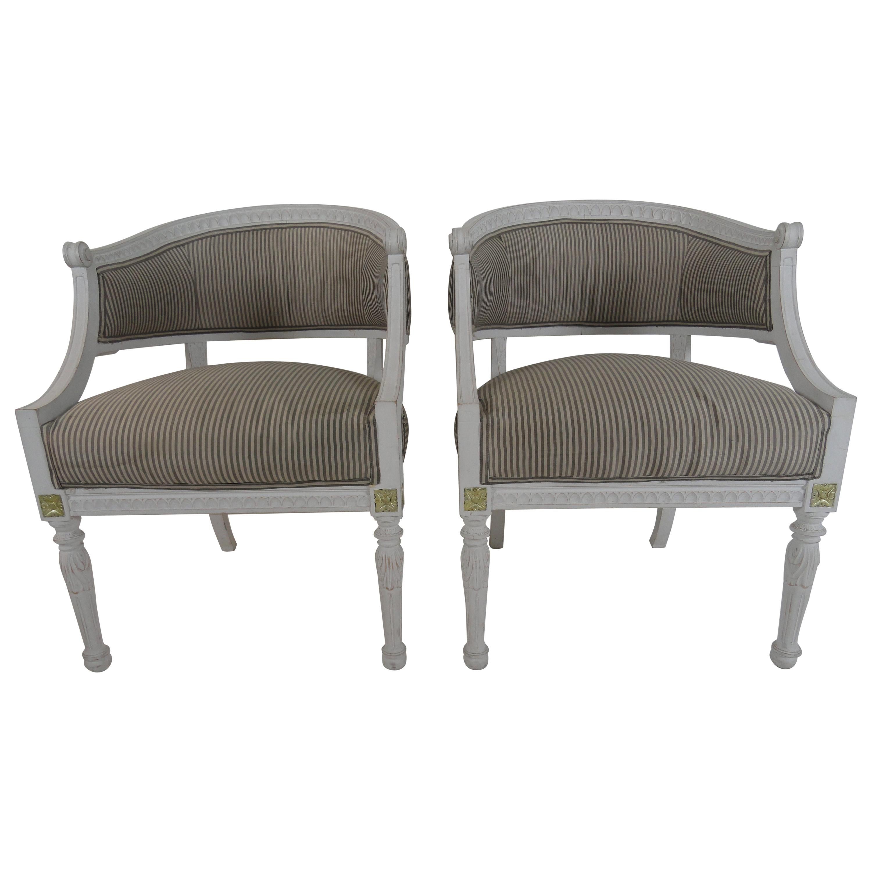 Pair of 19th Century Swedish Armchairs For Sale
