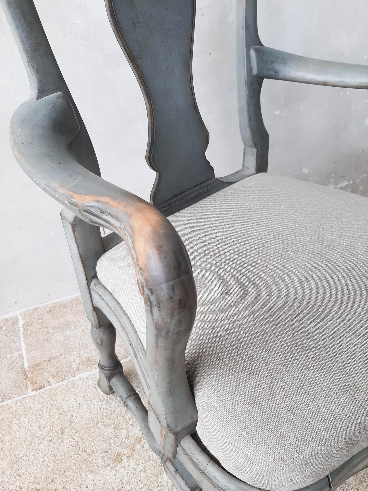 Pair of 19th Century Swedish Armchairs with Old Gray Patina 1