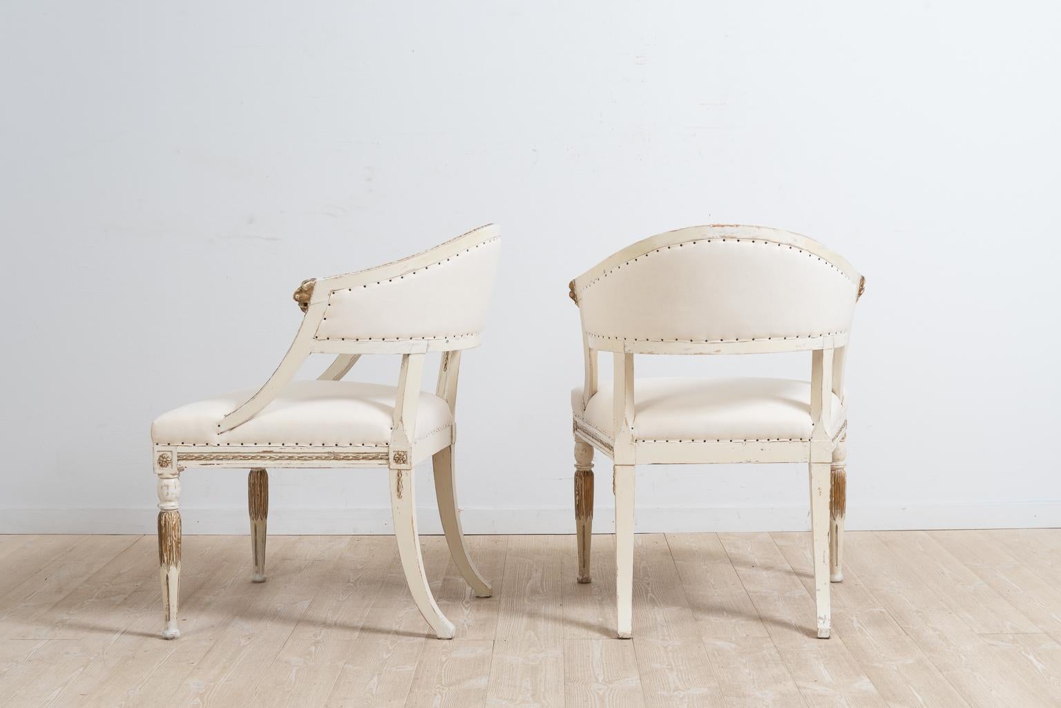Hand-Crafted Pair of 19th Century Swedish Barrel Back Armchairs