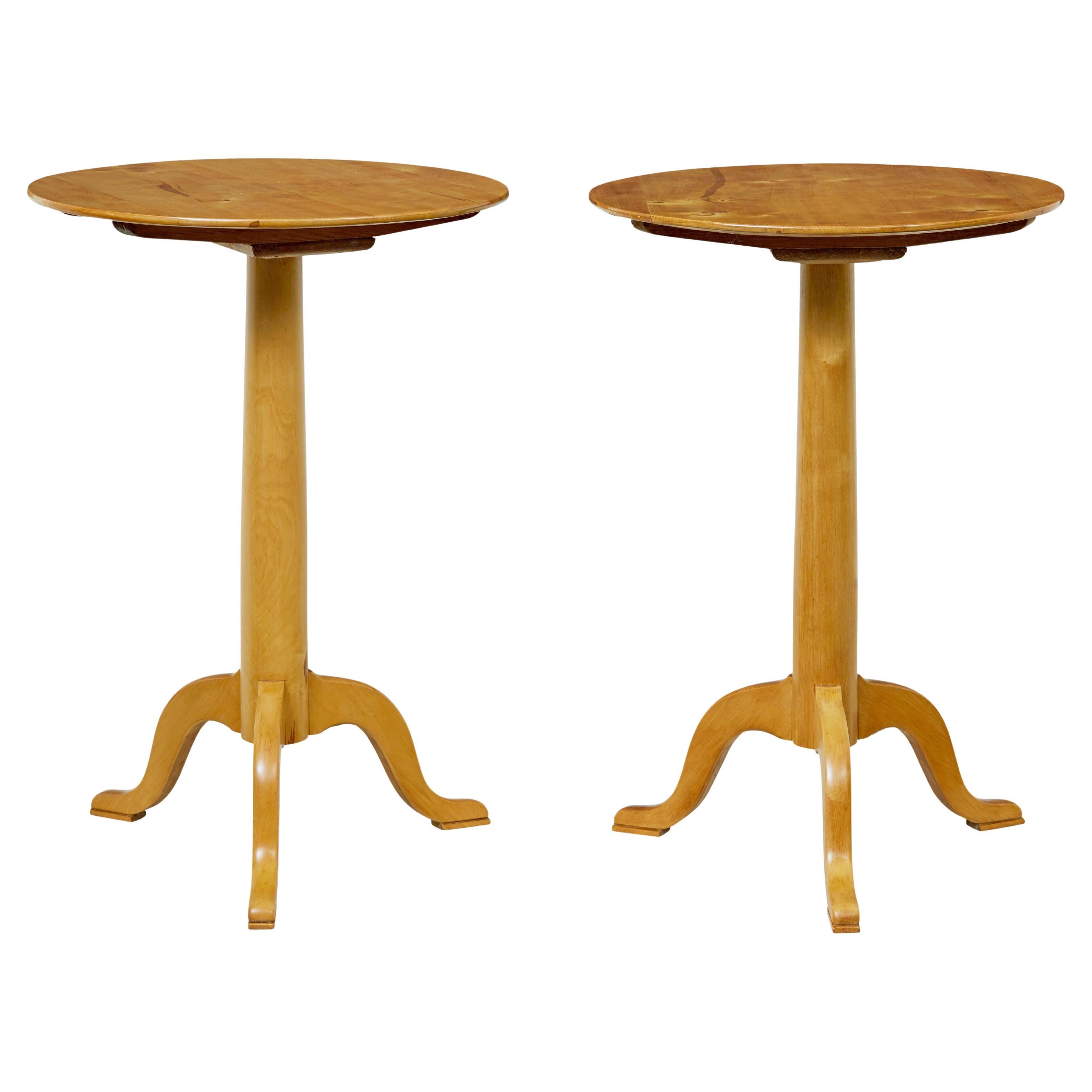 Pair of 19th century Swedish birch side tables For Sale