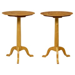 Pair of 19th century Swedish birch side tables