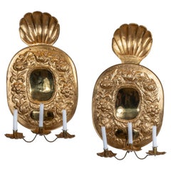 Antique Pair of 19th Century Swedish Brass Wall Sconces by Johan F.Hellstrom, Nykoping