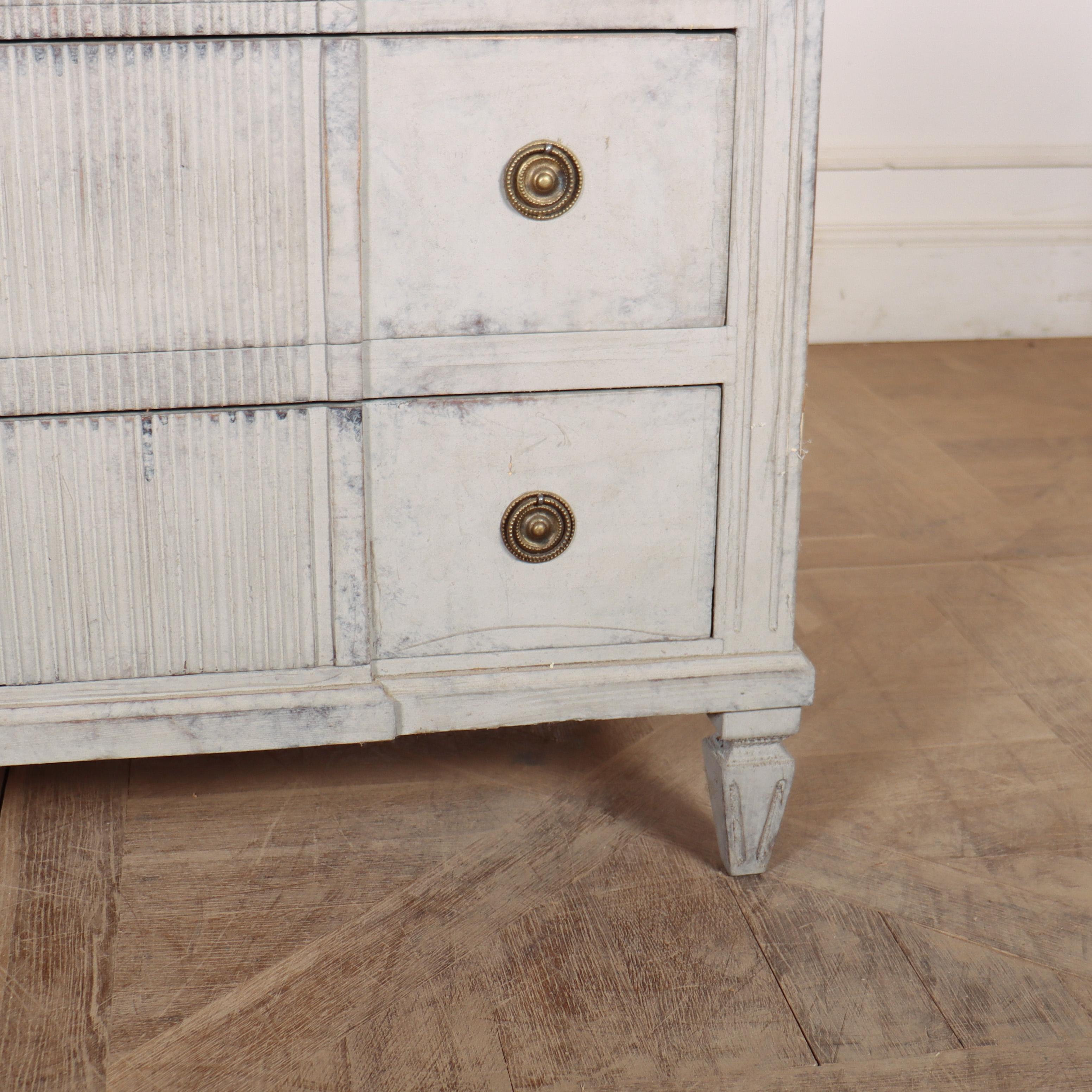 Painted Pair of 19th century Swedish Breakfront Commodes For Sale