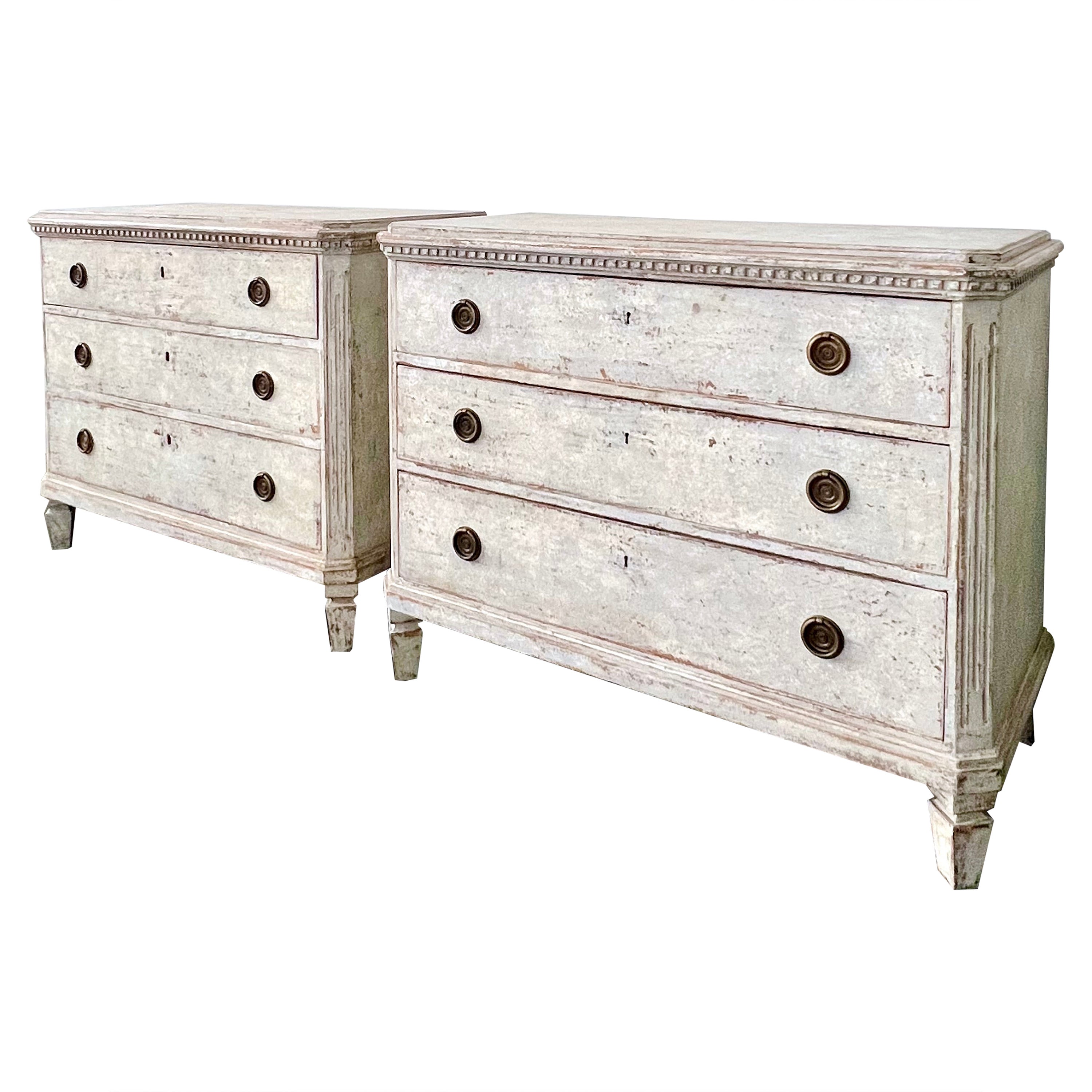 Pair of 19th century Swedish Chest Of Drawers