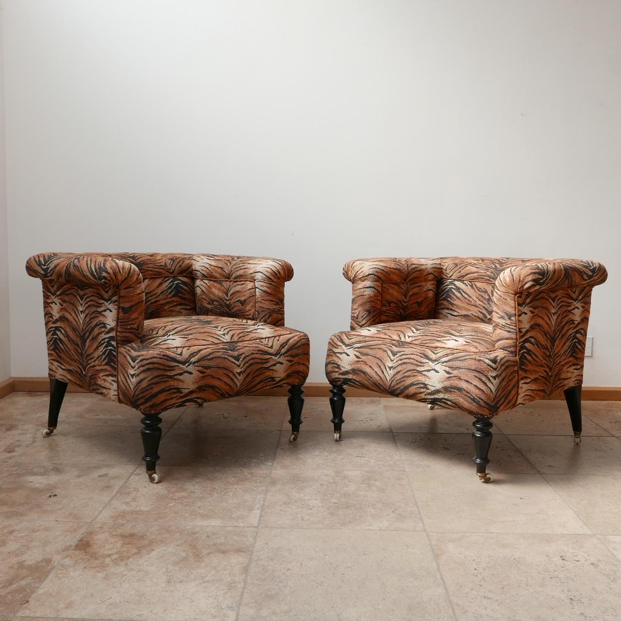 Pair of 19th Century Swedish Deep Armchairs In Good Condition In London, GB