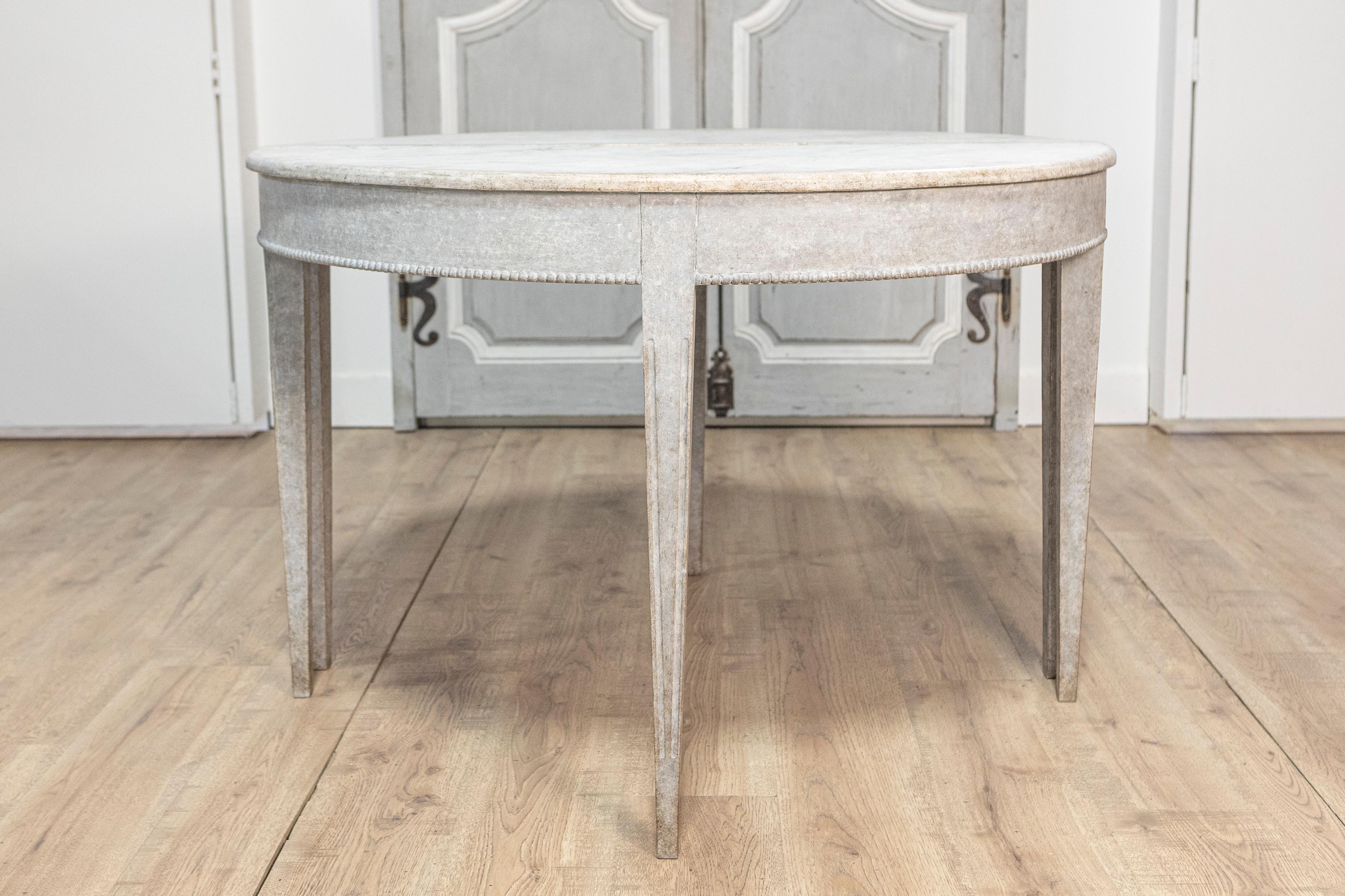 Pair of 19th Century Swedish Demi Lune Console Tables Circa 1880 7