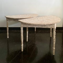 Pair Of 19th Century Swedish Demi Lune Console Tables