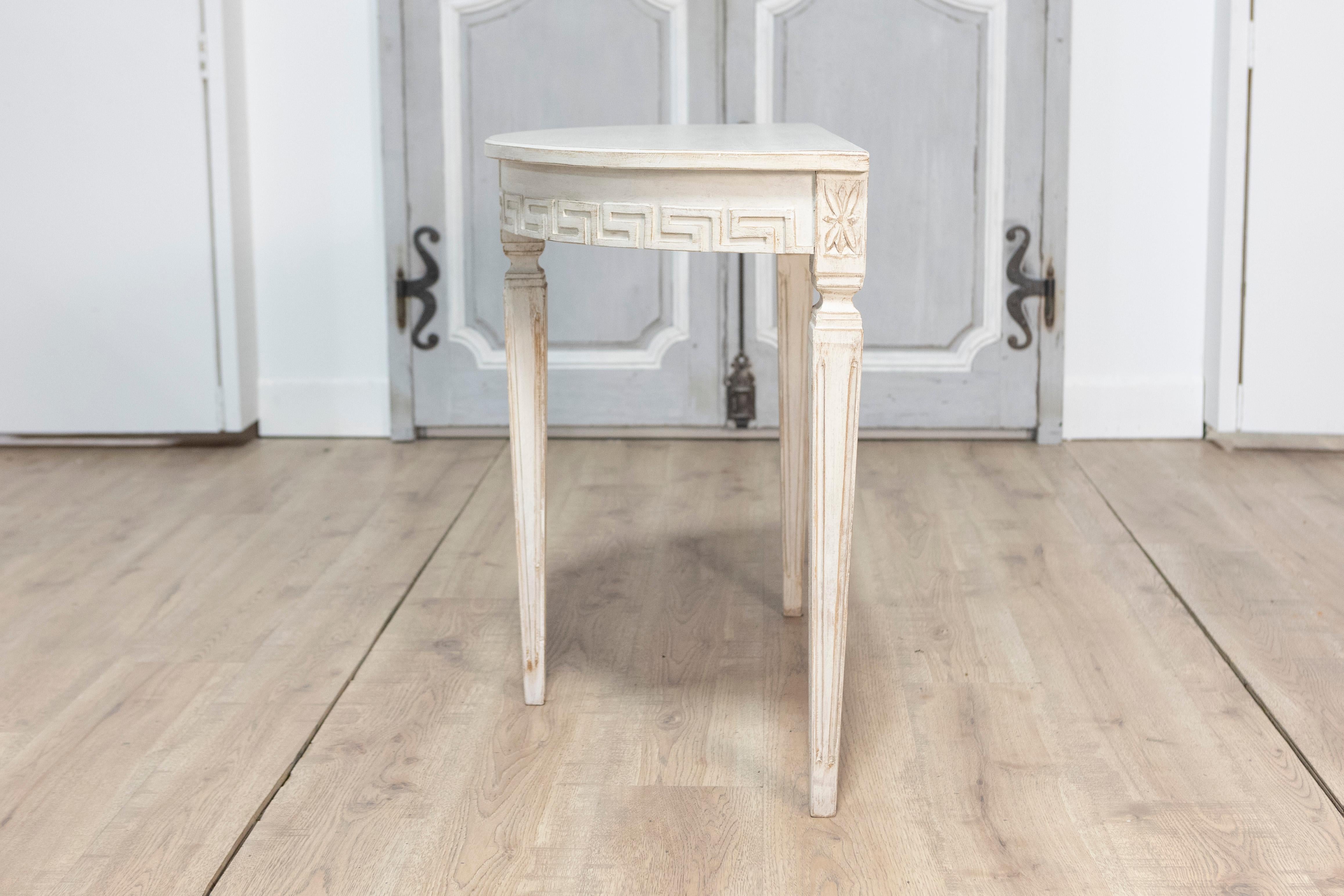 Pair of 19th Century Swedish Demi Lune Consoles 5