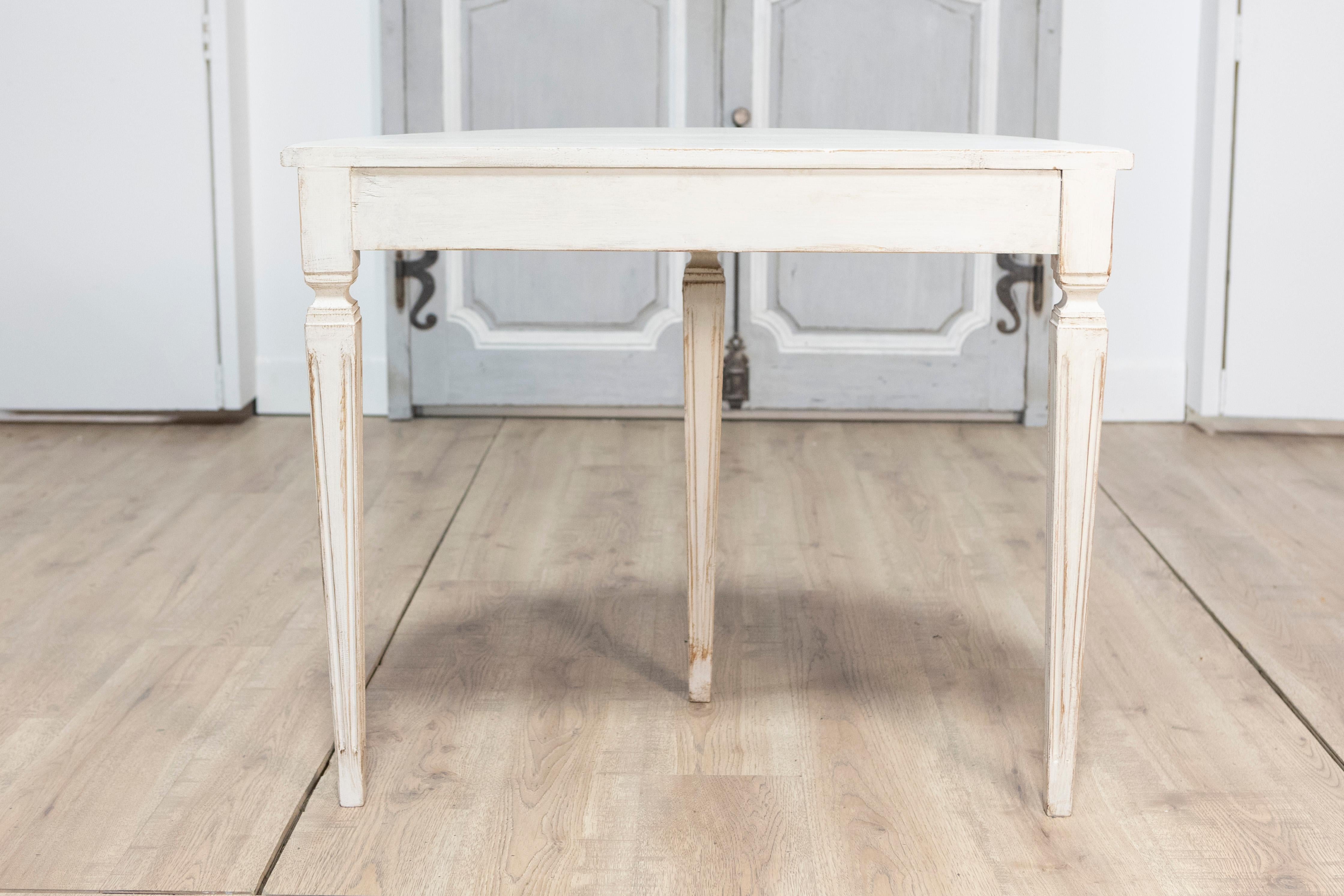 Pair of 19th Century Swedish Demi Lune Consoles 9