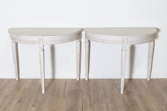 Pair of 19th Century Swedish Demi Lune Consoles