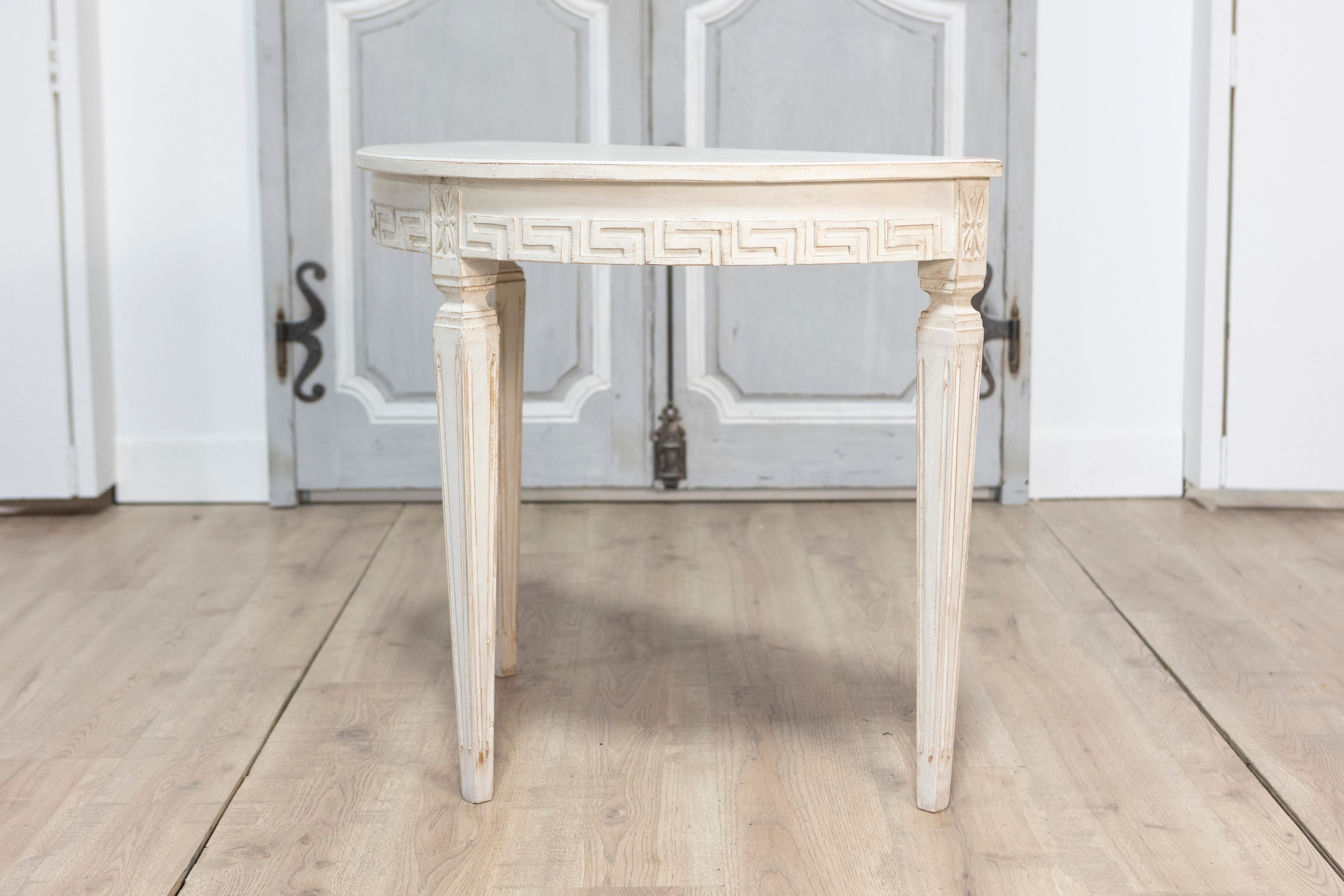 Pair of 19th Century Swedish Demi Lune Consoles 4