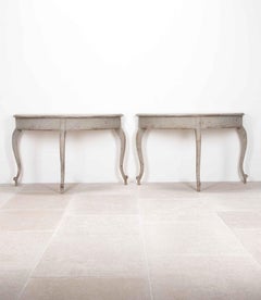 Pair of 19th Century Swedish Demi-Lune Tables