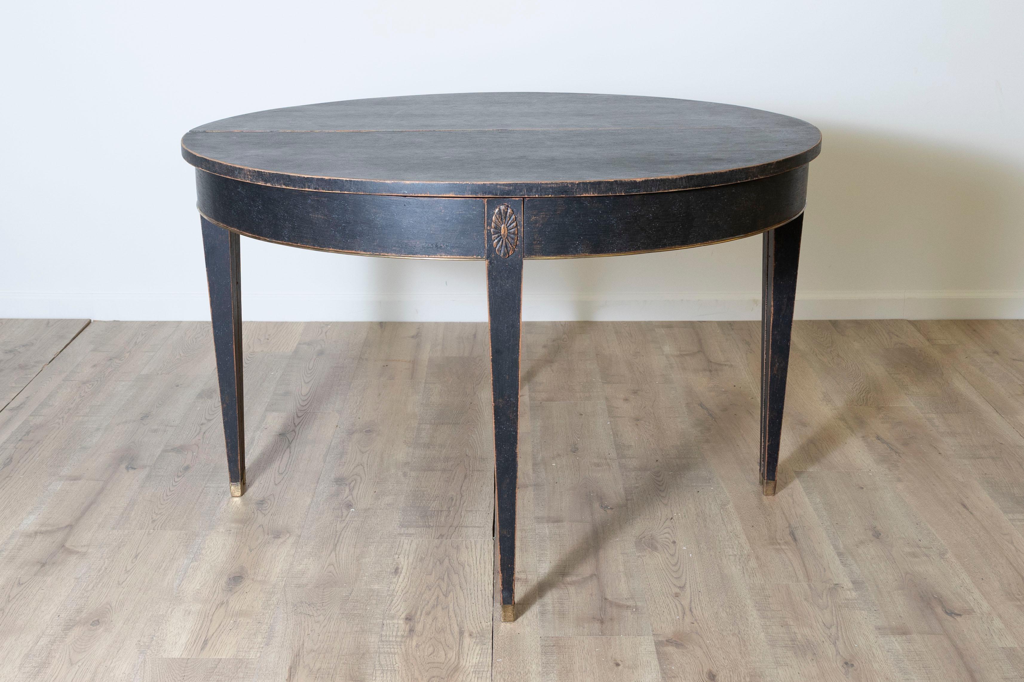 Pine Pair of 19th Century Swedish Demi Lunes Circa 1800 For Sale
