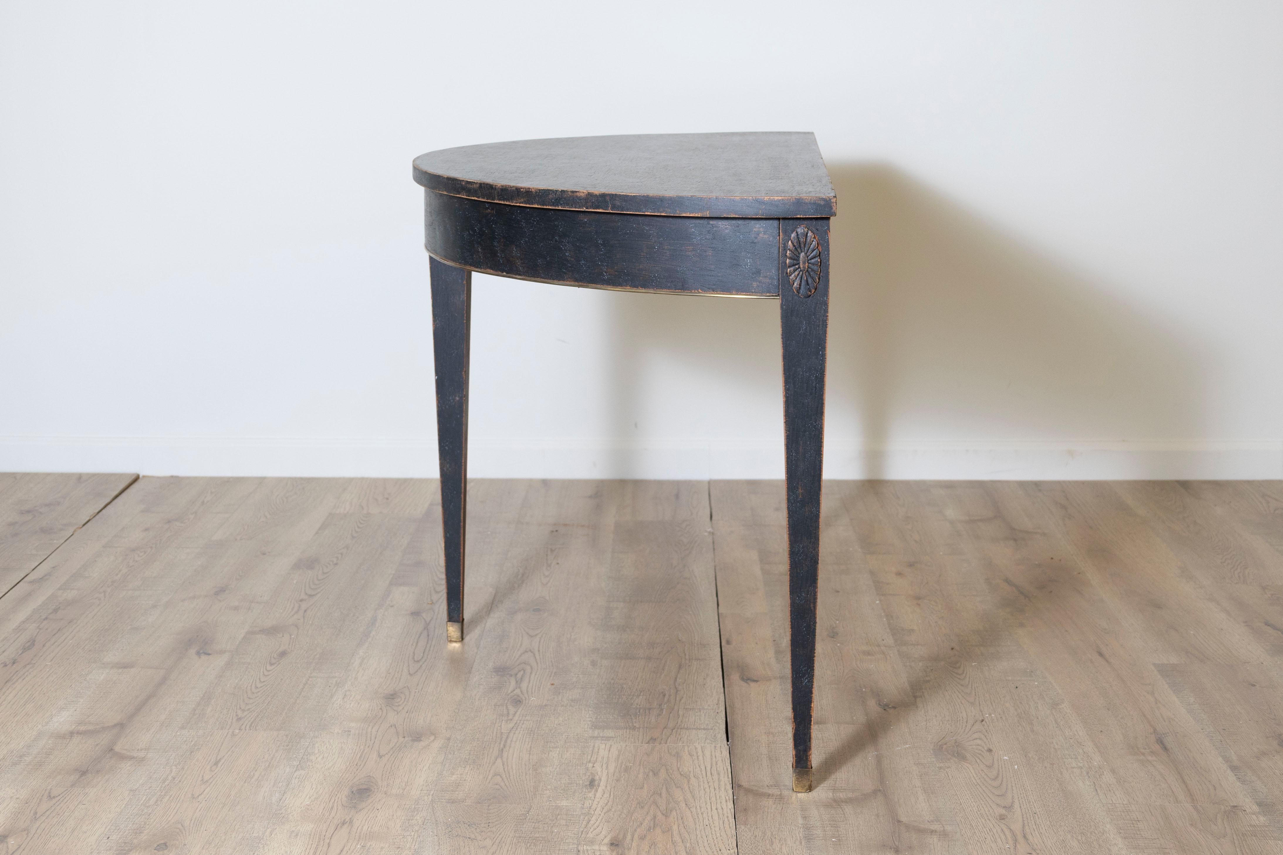 Pair of 19th Century Swedish Demi Lunes Circa 1800 For Sale 3