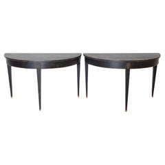 Pair of 19th Century Swedish Demi Lunes Circa 1800