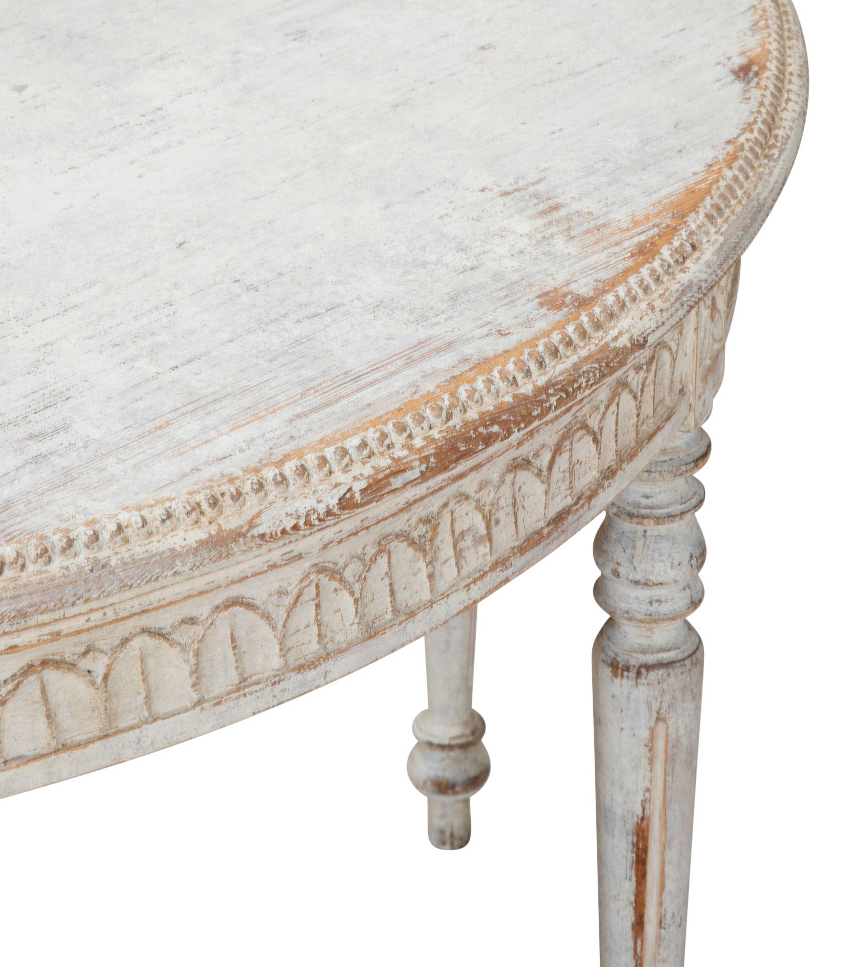 Pair of 19th Century Swedish Demi Lunes For Sale 6
