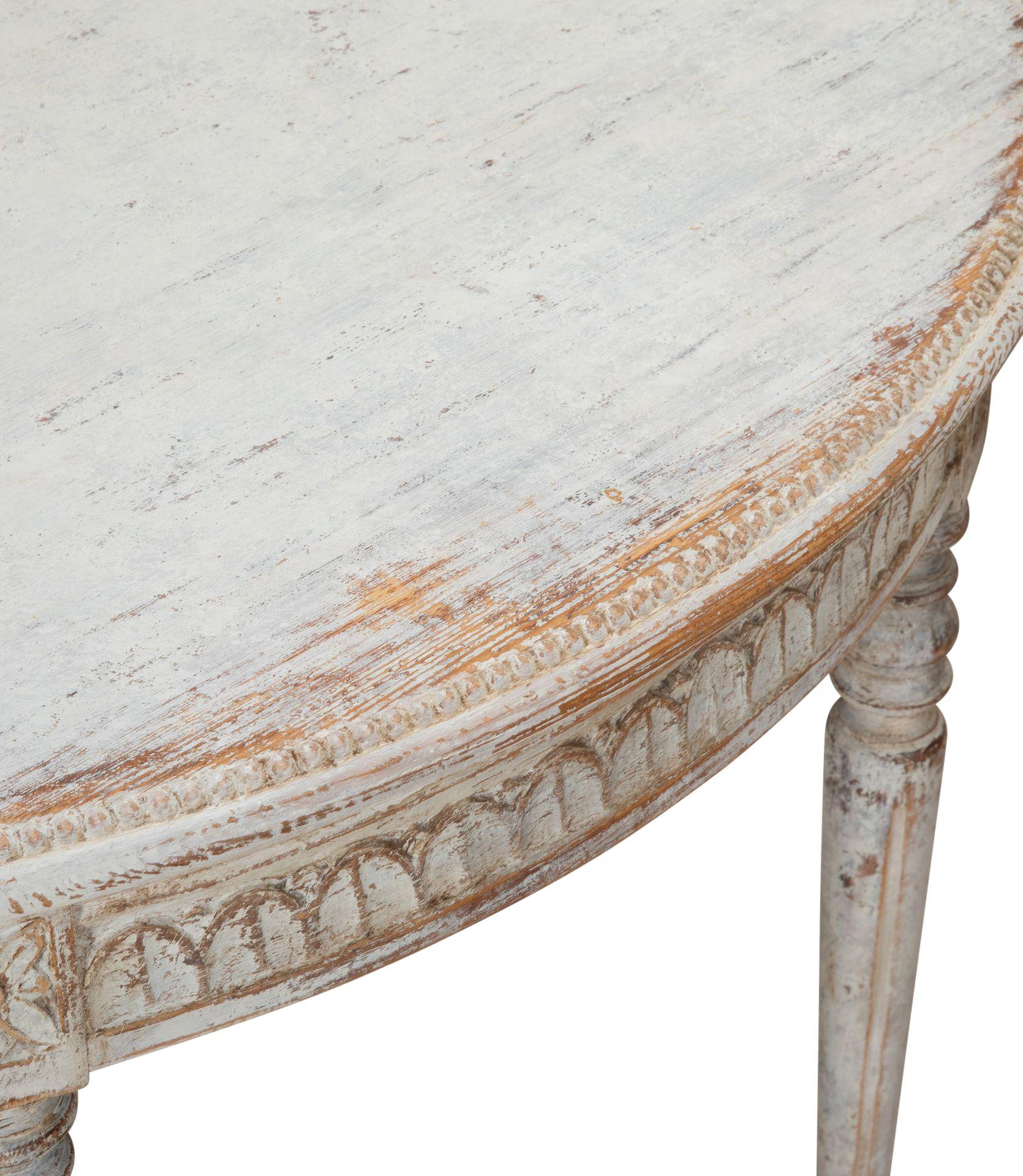 Pair of 19th Century Swedish Demi Lunes For Sale 8