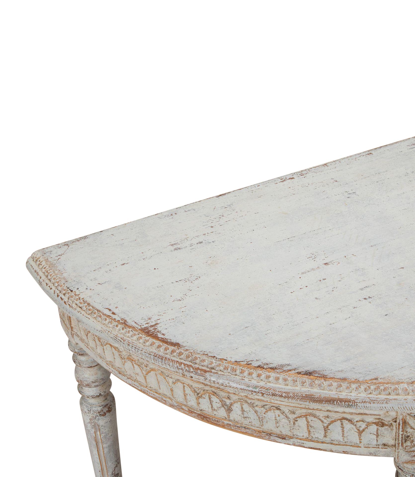 Pair of 19th Century Swedish Demi Lunes For Sale 4