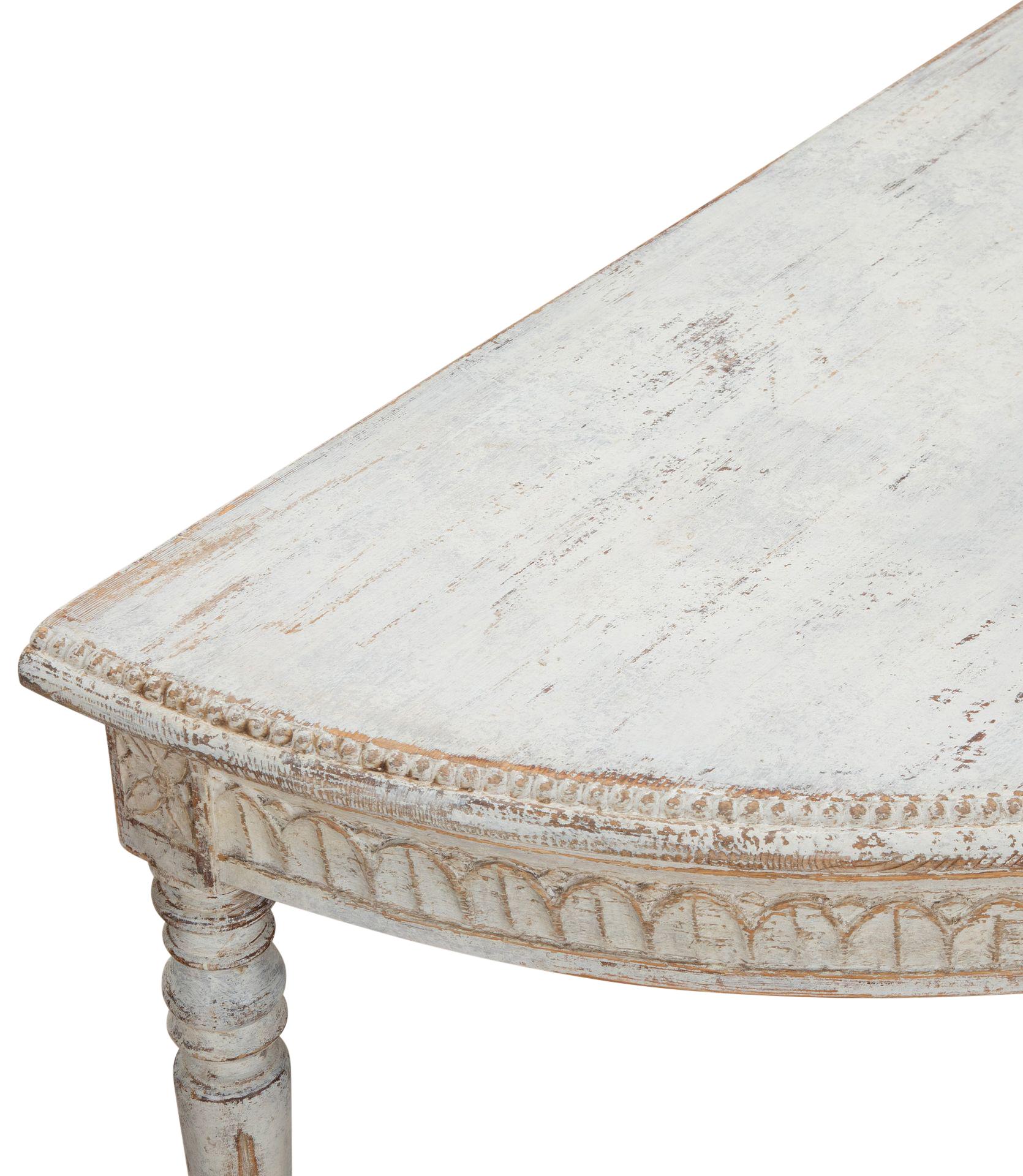 Pair of 19th Century Swedish Demi Lunes For Sale 5
