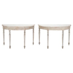 Pair of 19th Century Swedish Demi Lunes