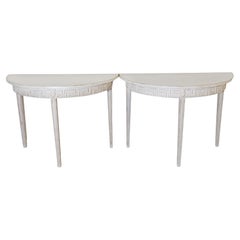 Pair of 19th Century Swedish Demi Lunes