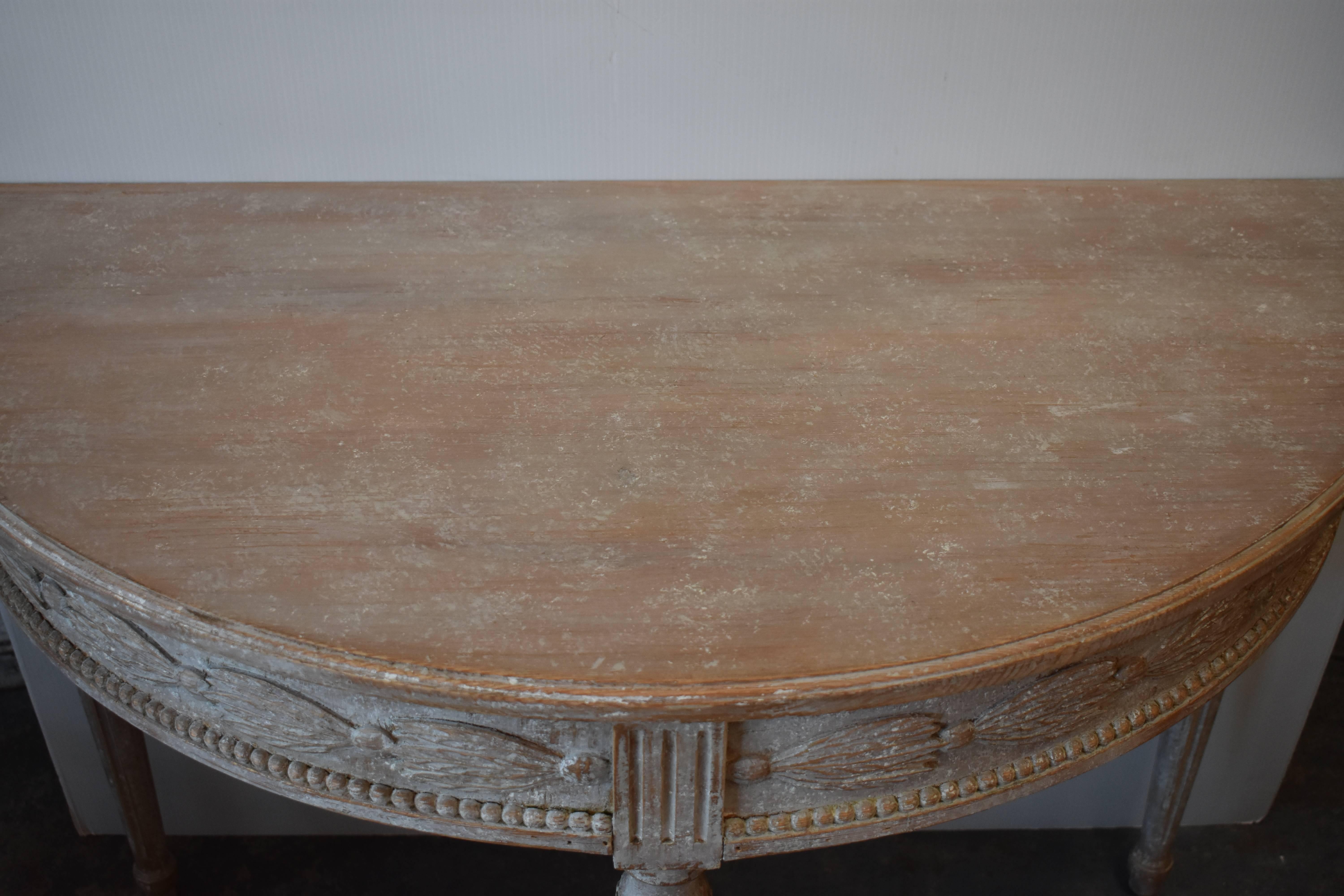 Pair of 19th Century Swedish Demilune Tables 7