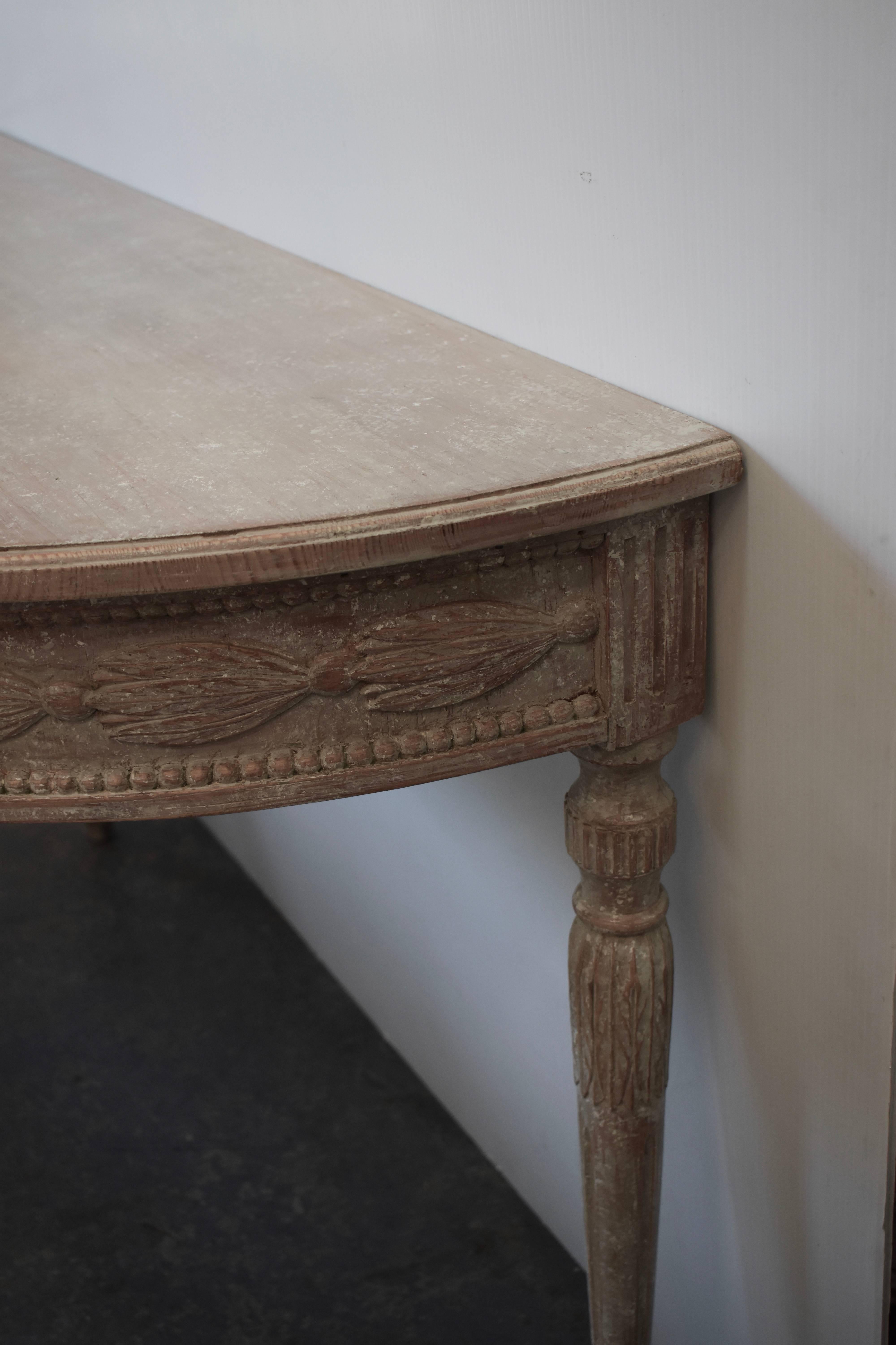 Pair of 19th Century Swedish Demilune Tables 8