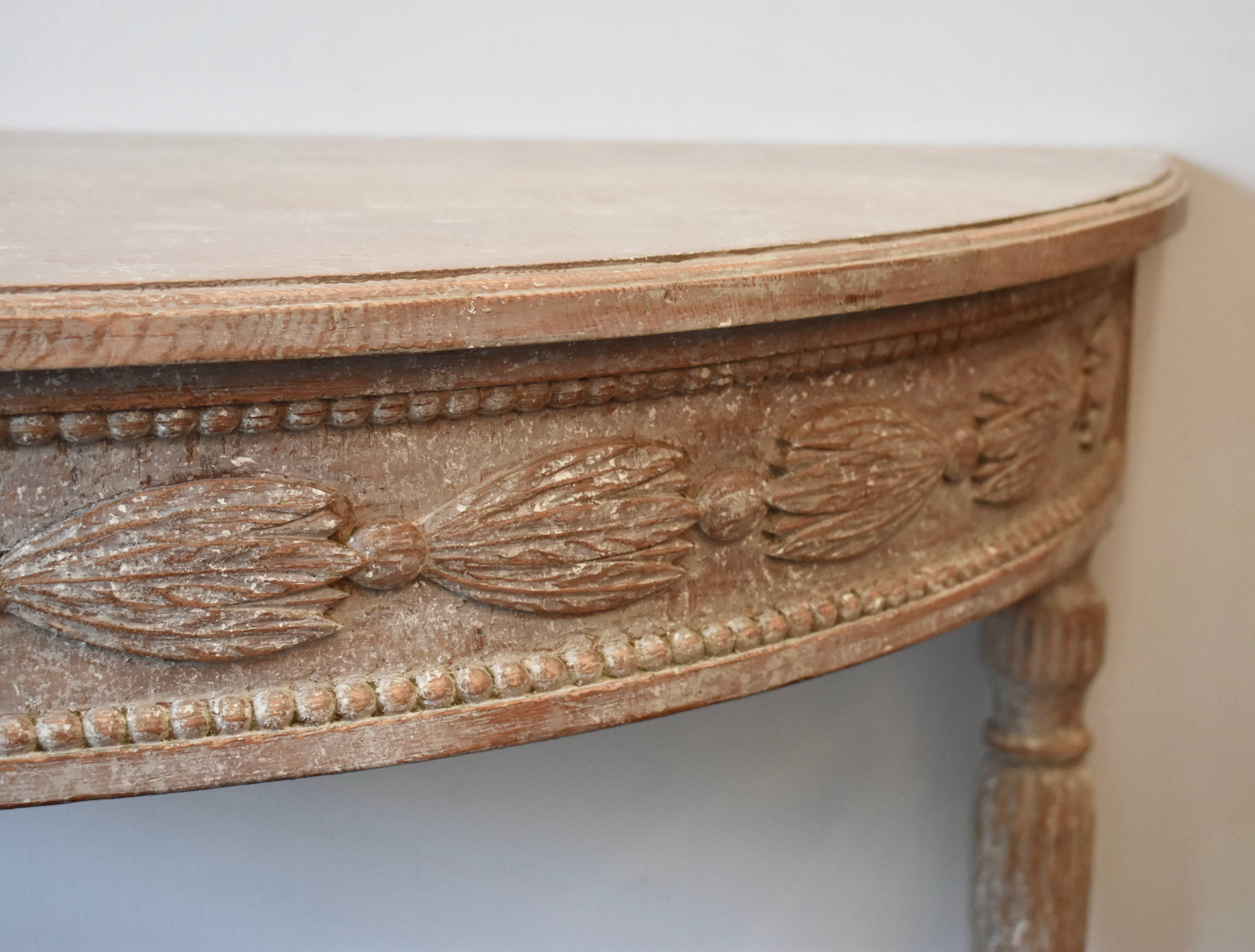 Pair of 19th Century Swedish Demilune Tables 9